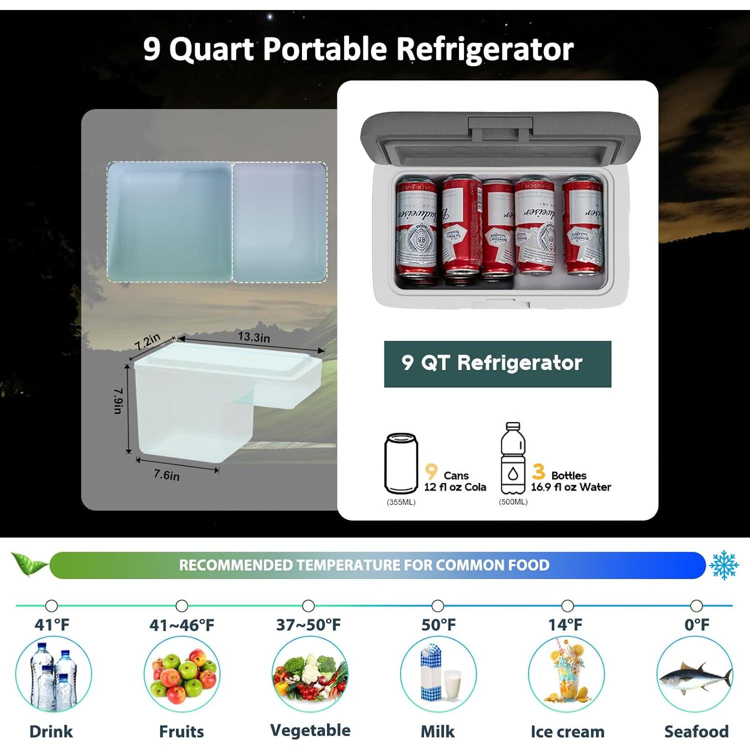 Congelador Portátil Alpicool MG9 8.7L 12V para Coche y Camping