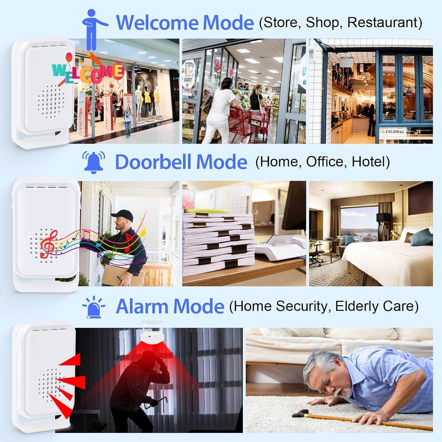 Alarma de Sensor de Movimiento Cruxer, Timbre Inalámbrico 1 Sensor