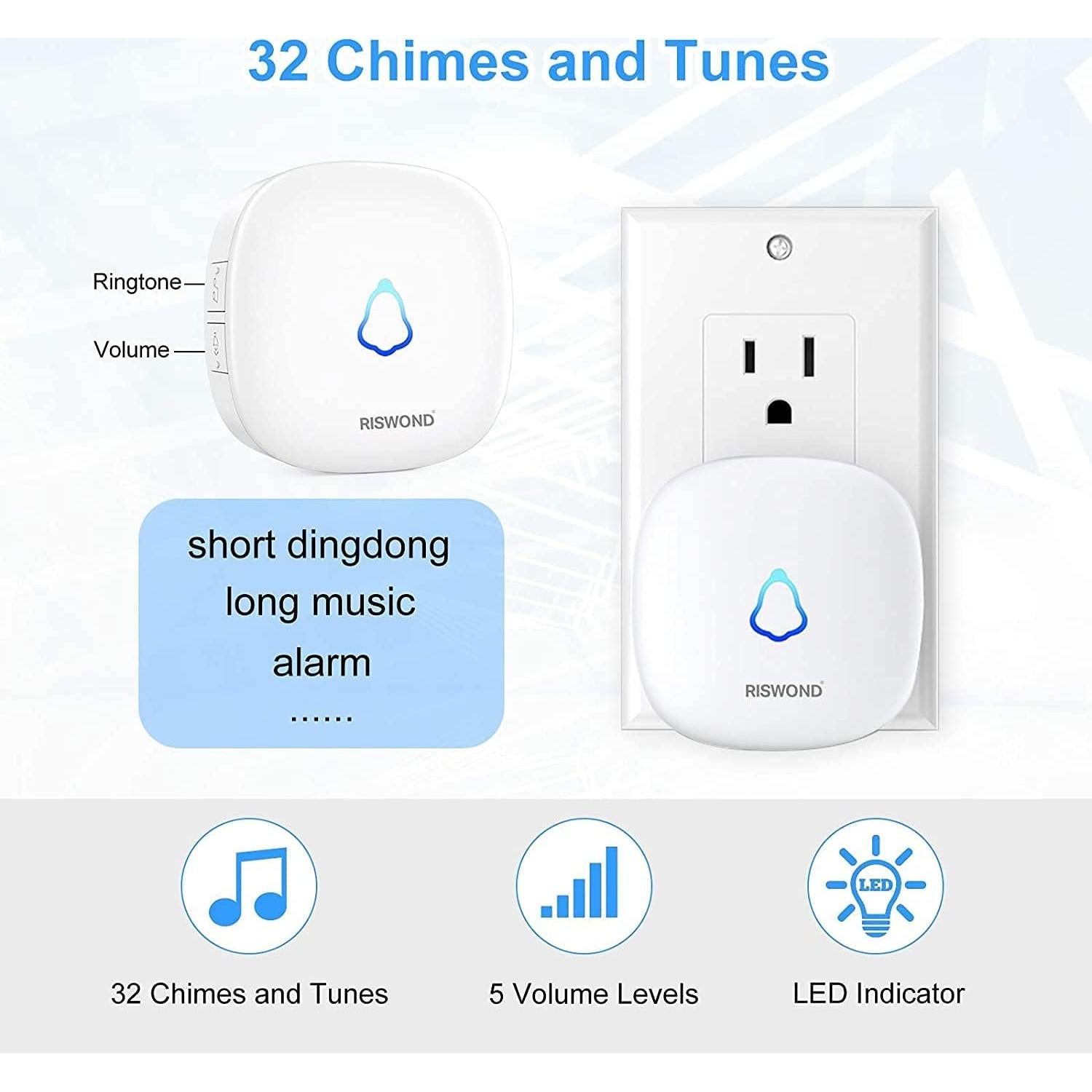 Timbre Inalámbrico AMHEY con Sensor de Movimiento 152.4m