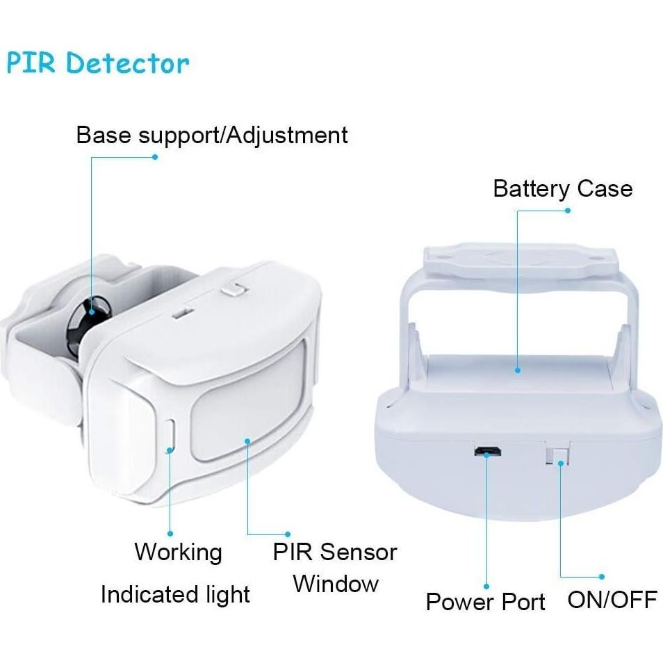 Sensor de Movimiento PIR Inalámbrico Waytronic 1 Receptor 2 Detectores