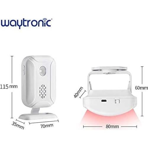 Sensor de Movimiento PIR Inalámbrico Waytronic 1 Receptor 2 Detectores