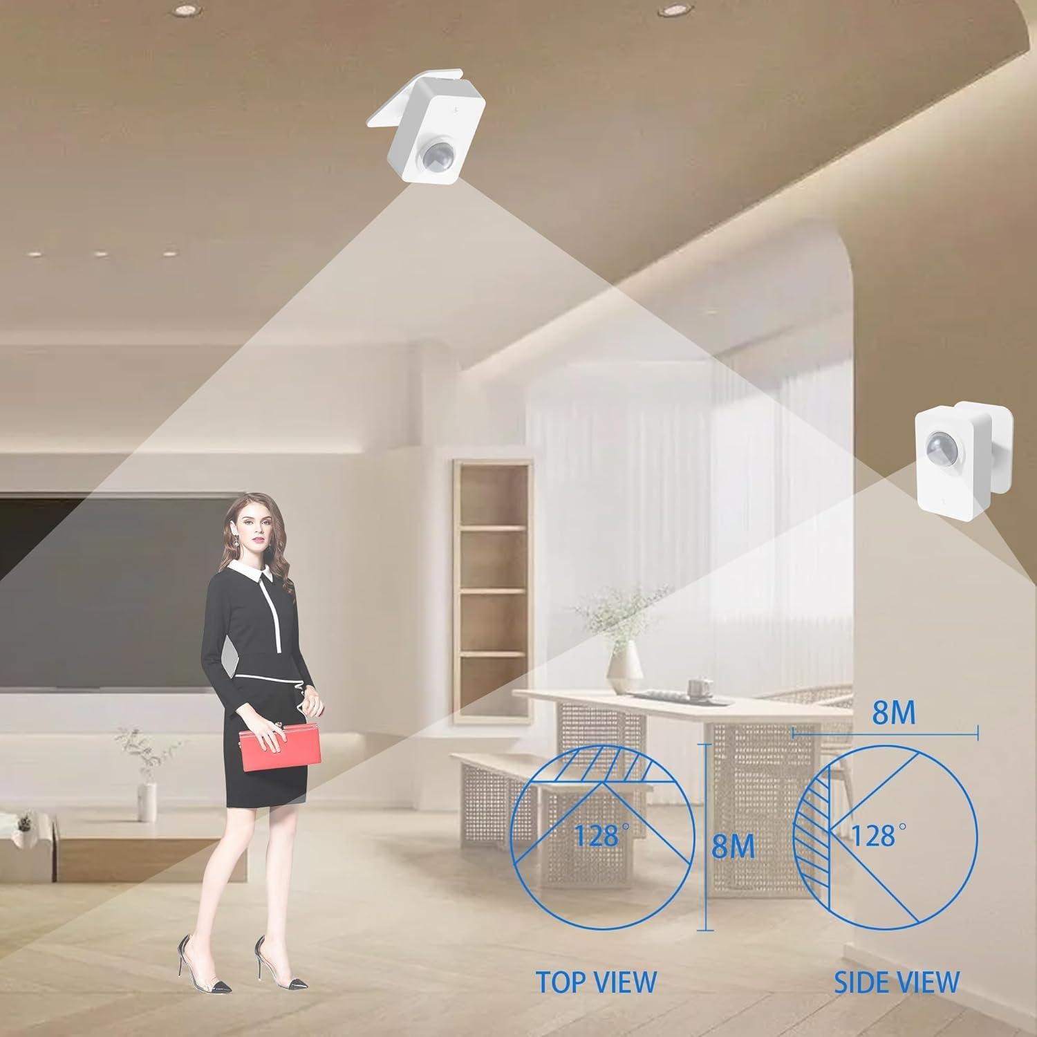 Sensor de Movimiento Inalámbrico WiFi QXMH PIR 8m 128°