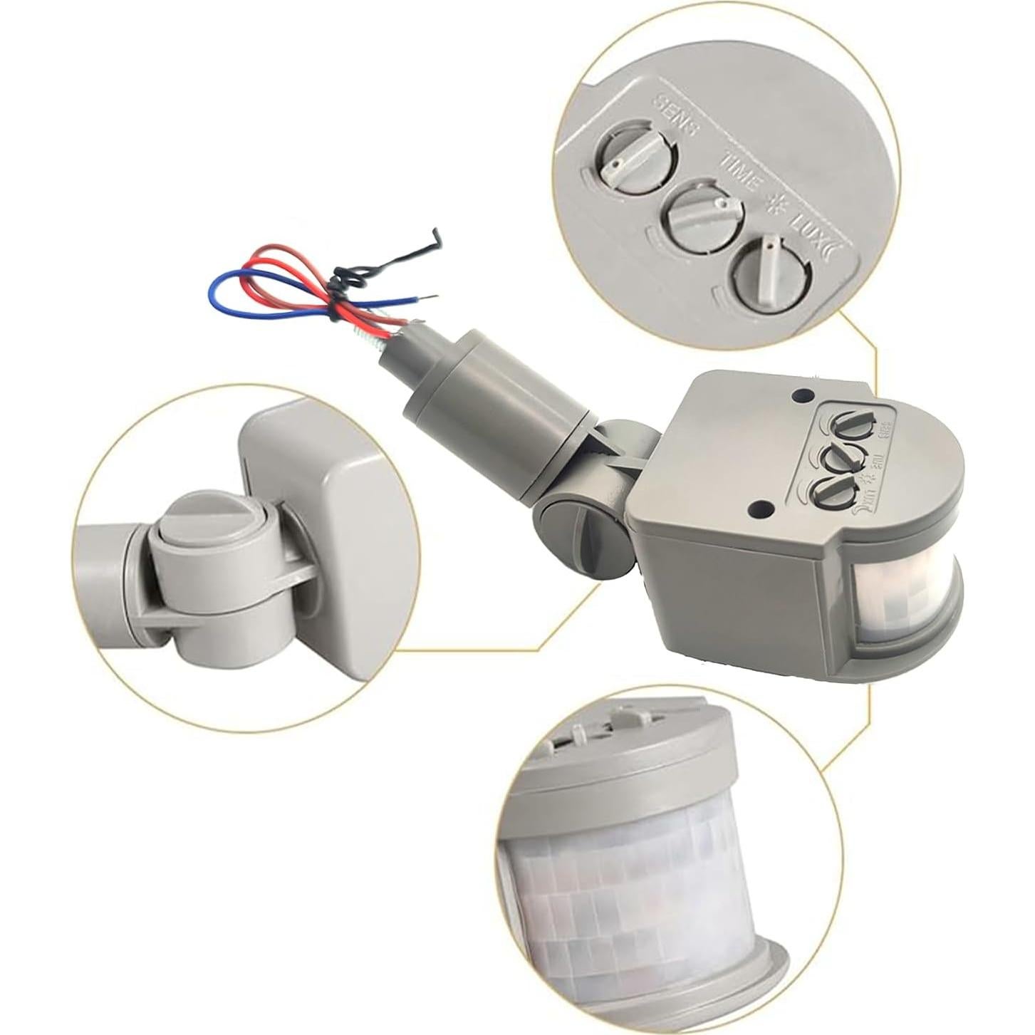 Detector de Movimiento PIR HANNAHONG Gris 12m Impermeable