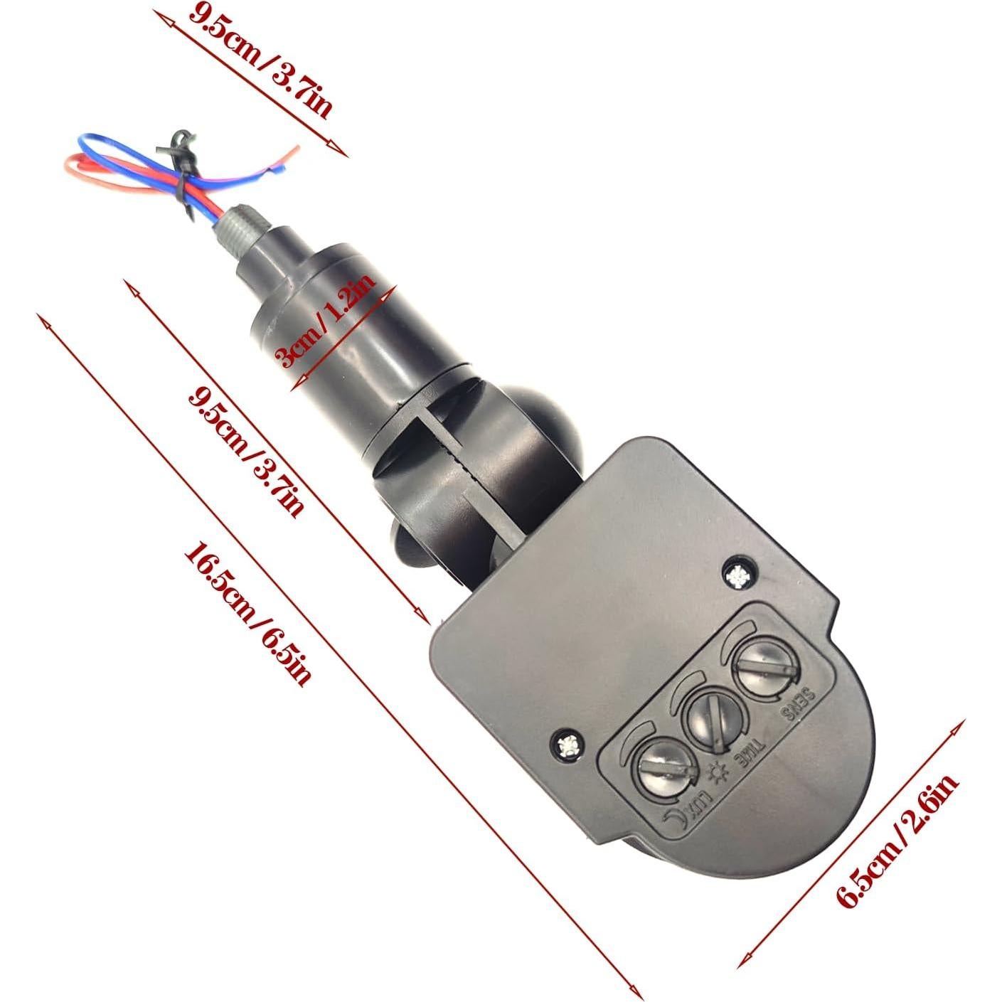 Detector de Movimiento PIR HANNAHONG 12m Impermeable Negro