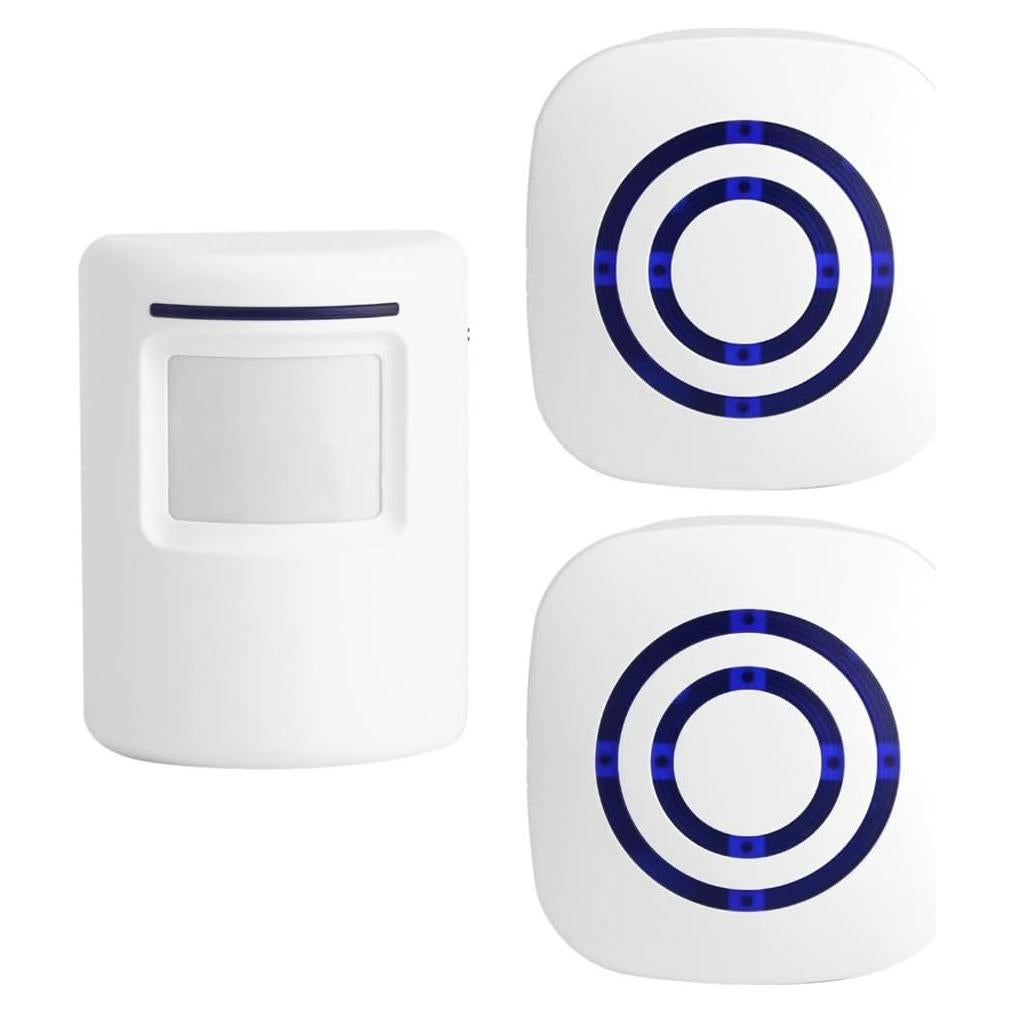 Actpe Motion Sensor Door Chime for Business, Outdoor Doorbell Kit Wireless Driveway Alert: Infrared Motion Sensor Chime with 2 Plug-in Receiver & 1 PIR Sensor Detector Alert