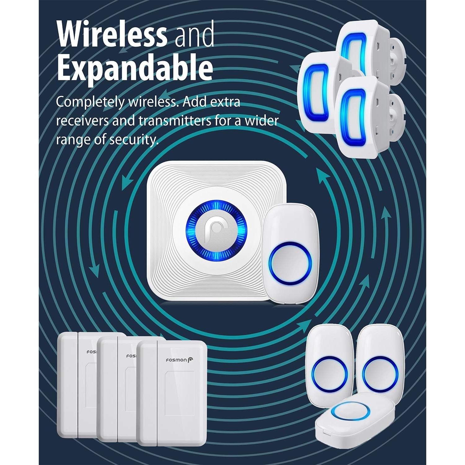 Timbre de Puerta Inalámbrico Fosmon WaveLink con Sensor 1 Receptor + 1 Sensor