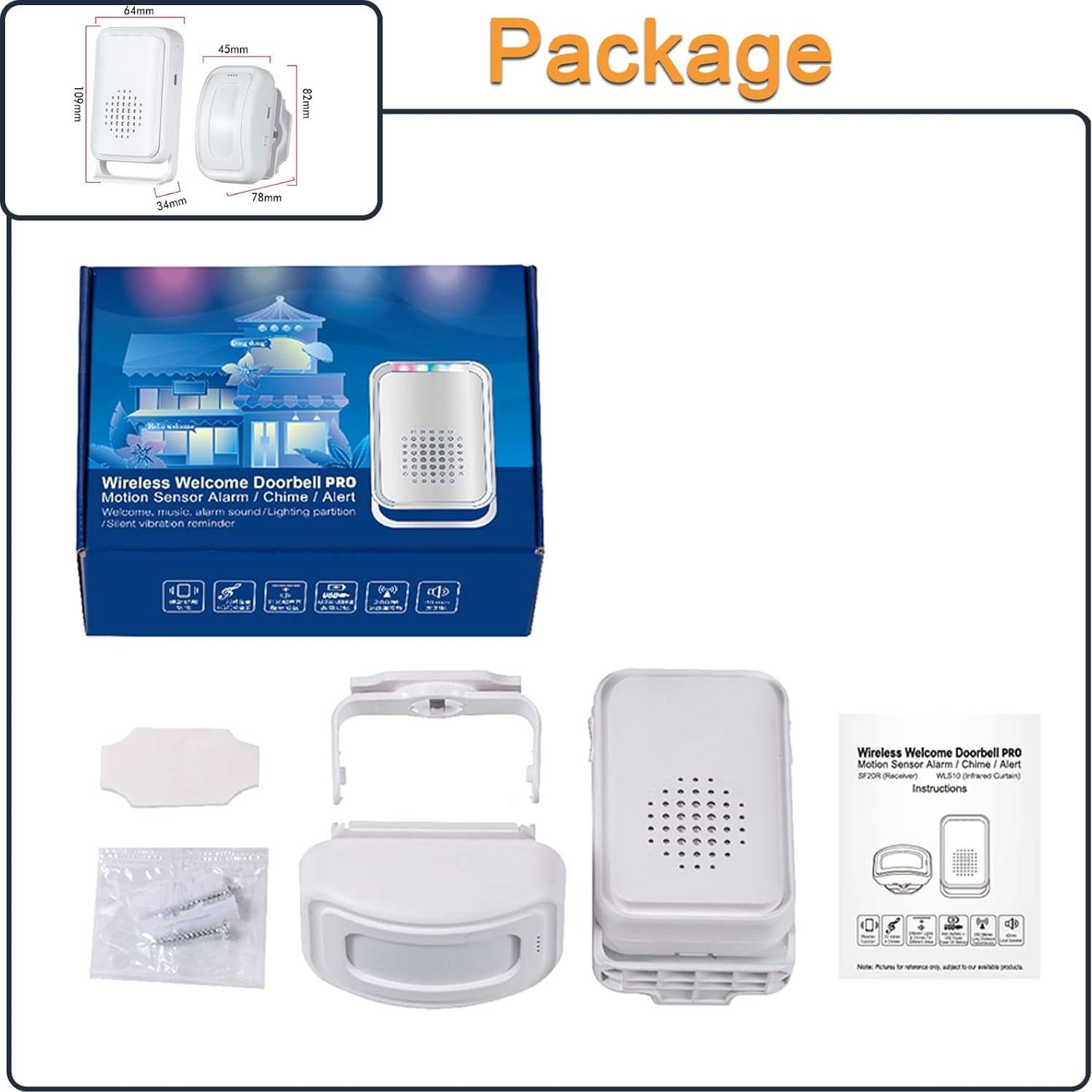 Detector de Movimiento Timbre de Bienvenida HoneTeek 1 Sensor