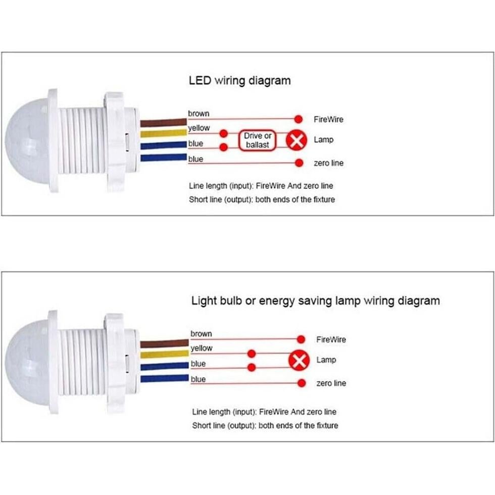 Detector de Movimiento Infrarrojo PIR TEAMWILL 5 Pcs 110V