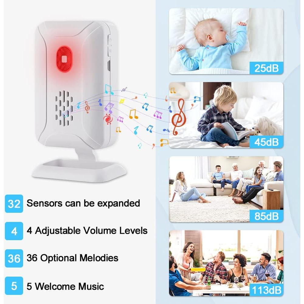 Alarma de Sensor de Movimiento Cruxer Inalámbrica 2 Sensores 1 Receptor