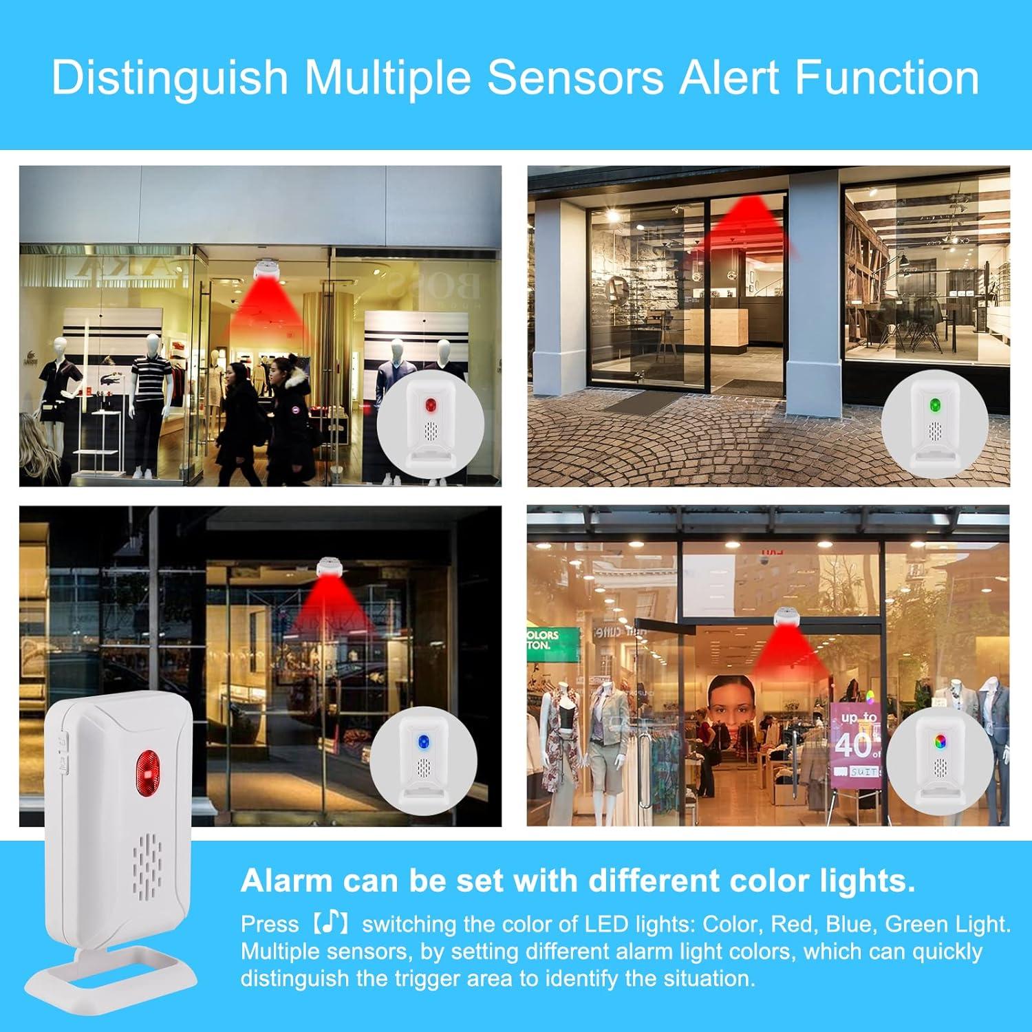 Alarma de Sensor de Movimiento Cruxer Inalámbrica 2 Sensores 1 Receptor