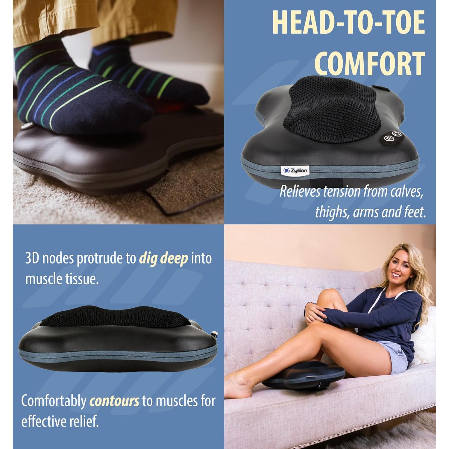 Masajeador Eléctrico Zyllion ZMA-34 con Calor y 2 Velocidades