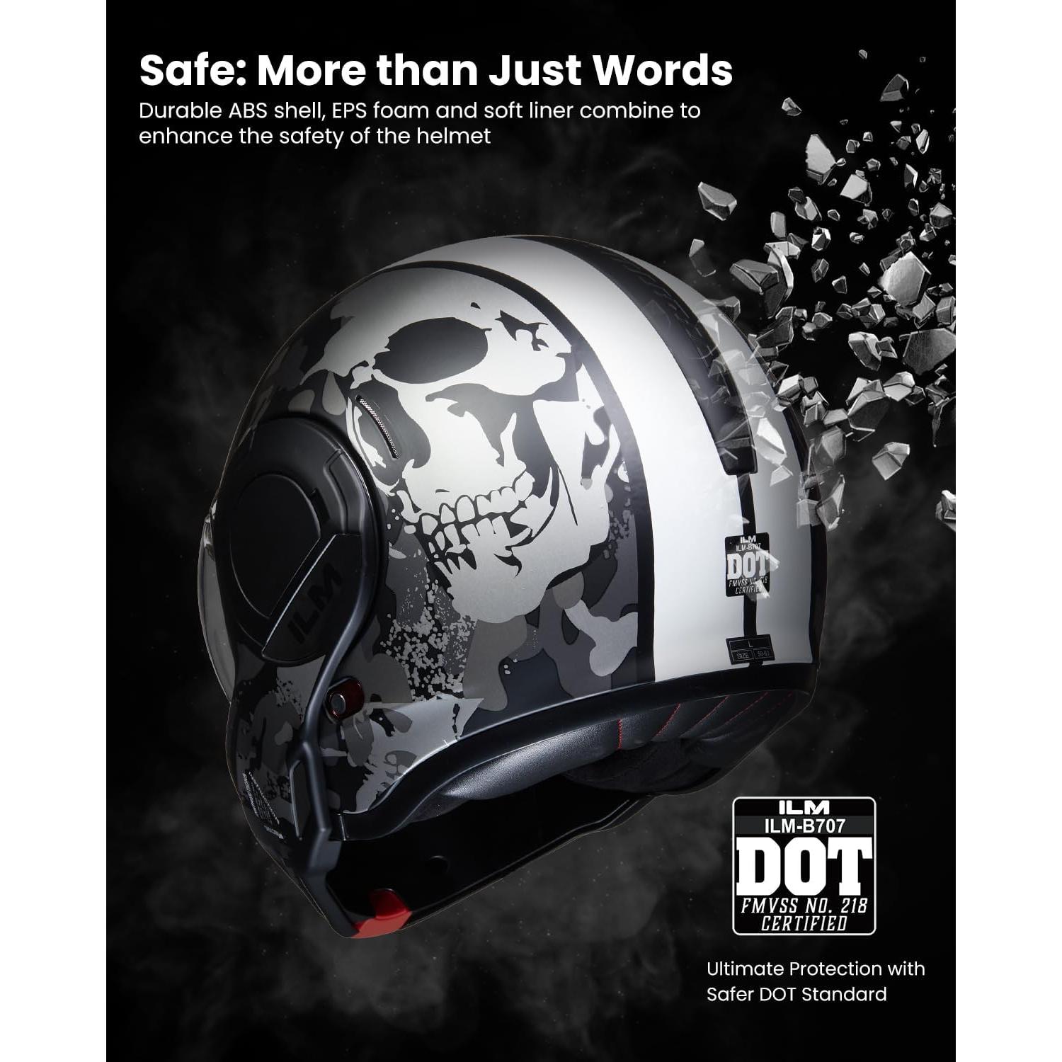 Casco Modular ILM B707 Camuflaje Mediano para Motociclismo