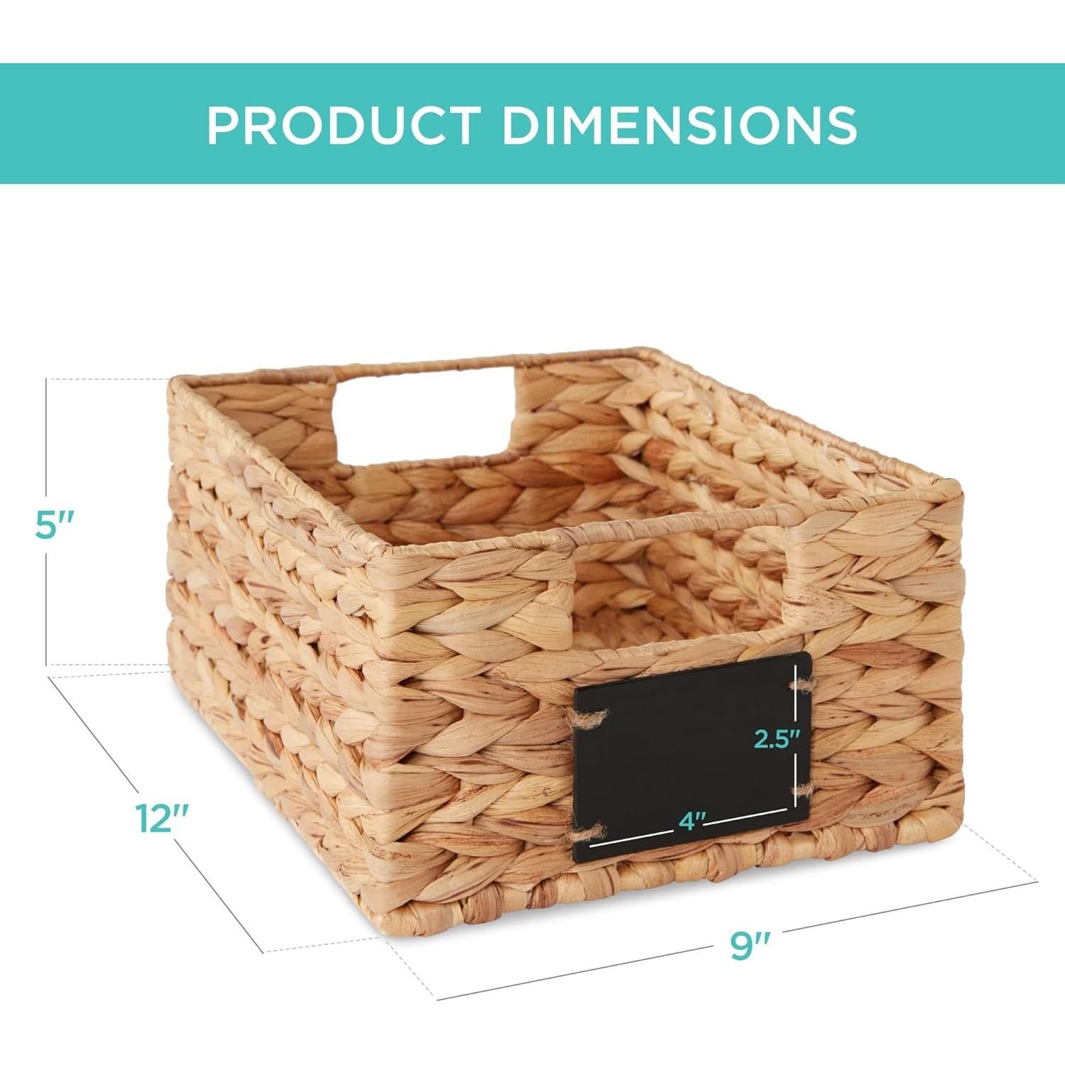Conjunto de 4 Cestas de Jacinto de Agua 30x23x13cm - Natural