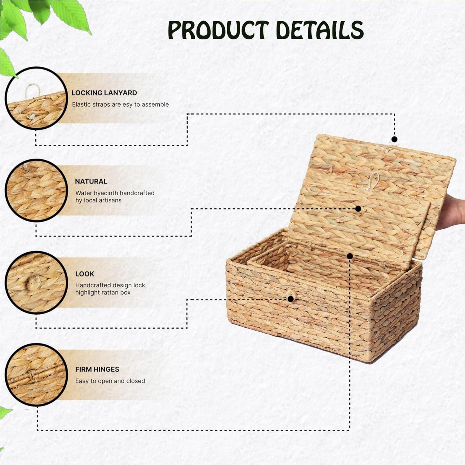 Juego de 2 Cestas Rectangulares LUSYDECO de Jacinto de Agua