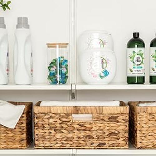 StorageWorks Extra Large Wicker Baskets for Organizing, Water Hyacinth Storage Basket with Built-in Handles, 1 Pack