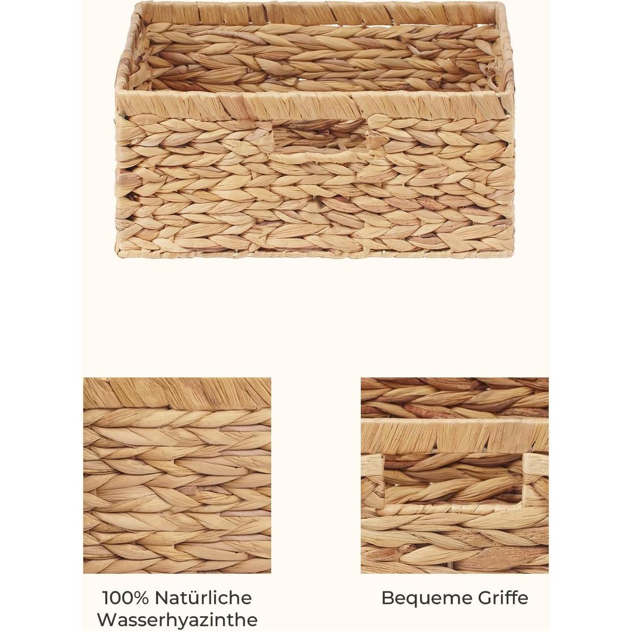 StorageWorks Extra Large Wicker Baskets for Organizing, Water Hyacinth Storage Basket with Built-in Handles, 1 Pack