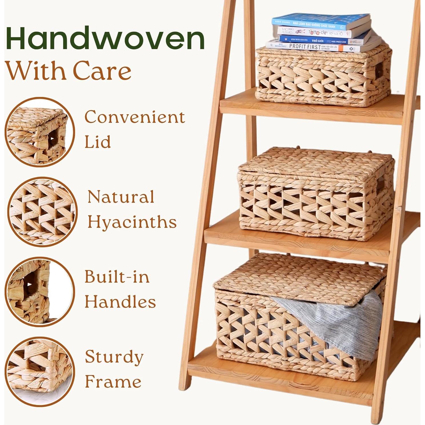 Cestas de Almacenamiento de Mimbre Chi An Home - Juego de 3