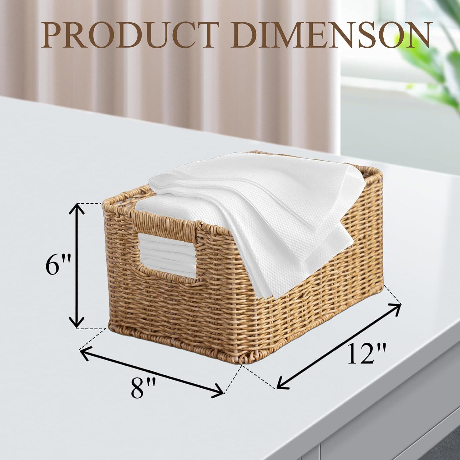 Cesta de Almacenamiento YRMT de Rattan Impermeable 30.5x20.3x15.2 cm