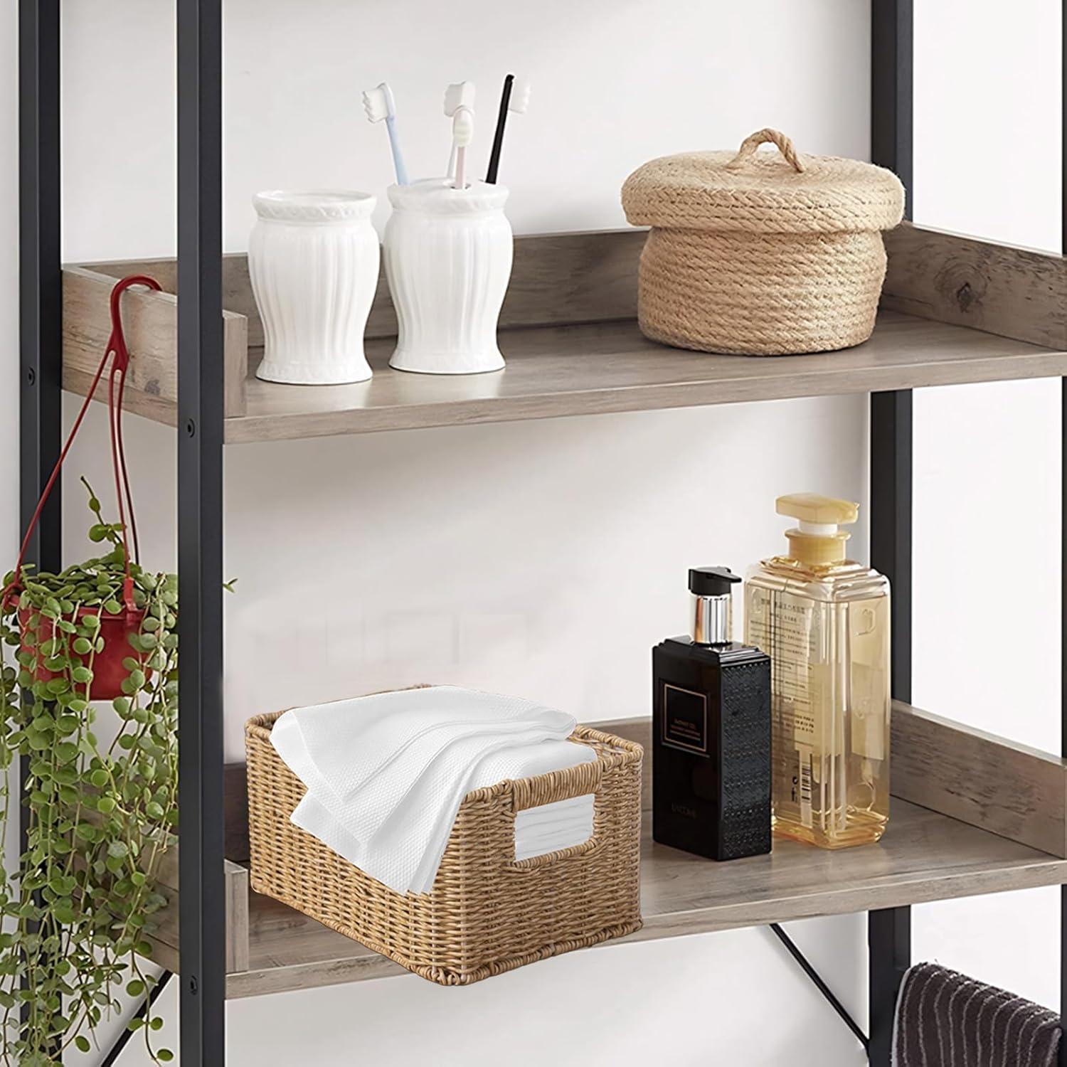 Cesta de Almacenamiento YRMT de Rattan Impermeable 30.5x20.3x15.2 cm