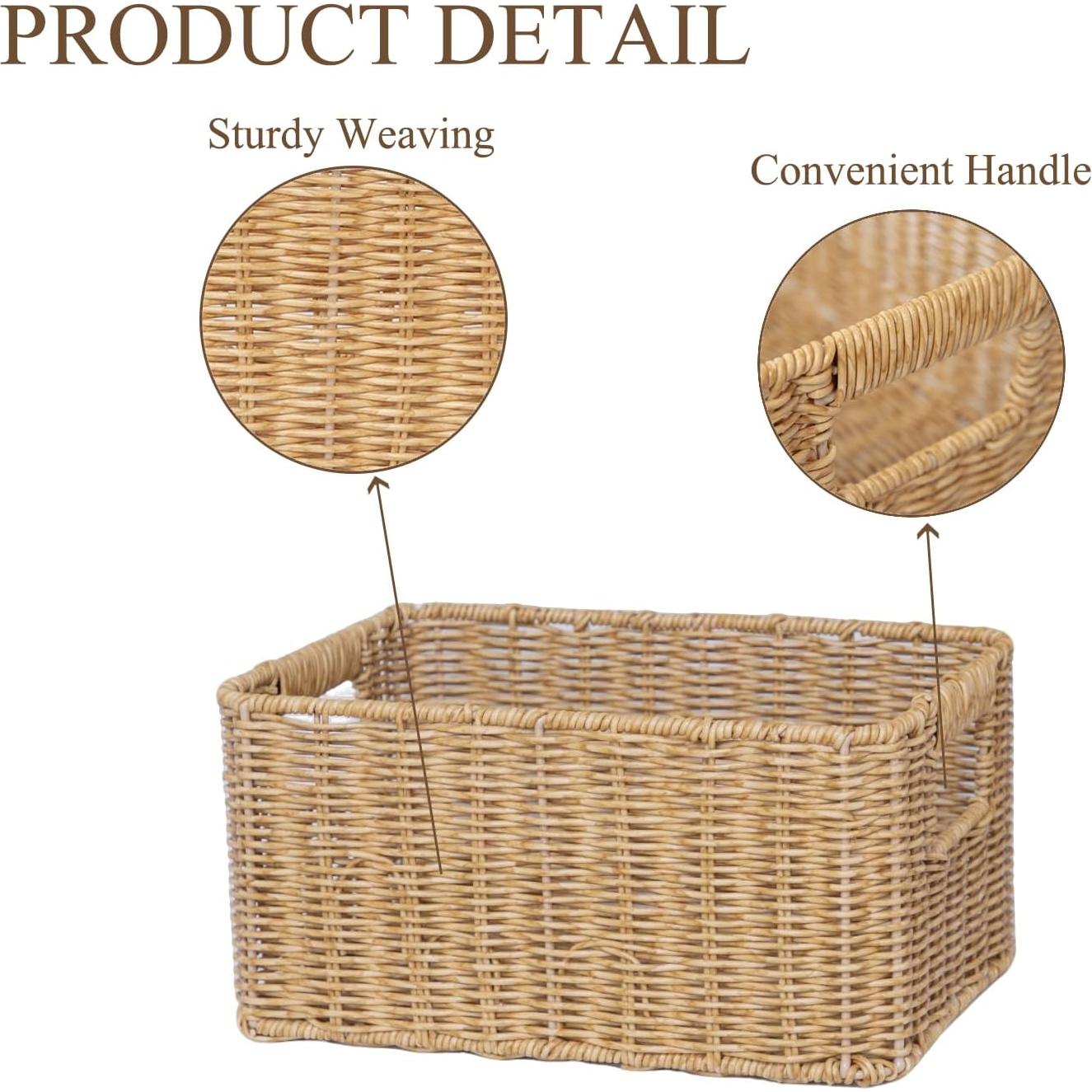 Cesta de Almacenamiento YRMT de Rattan Impermeable 30.5x20.3x15.2 cm
