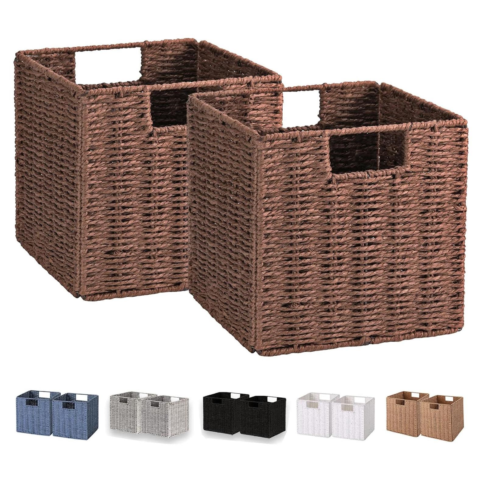 Cesta de Almacenamiento de Mimbre Vagusicc - Juego de 2, 23 cm