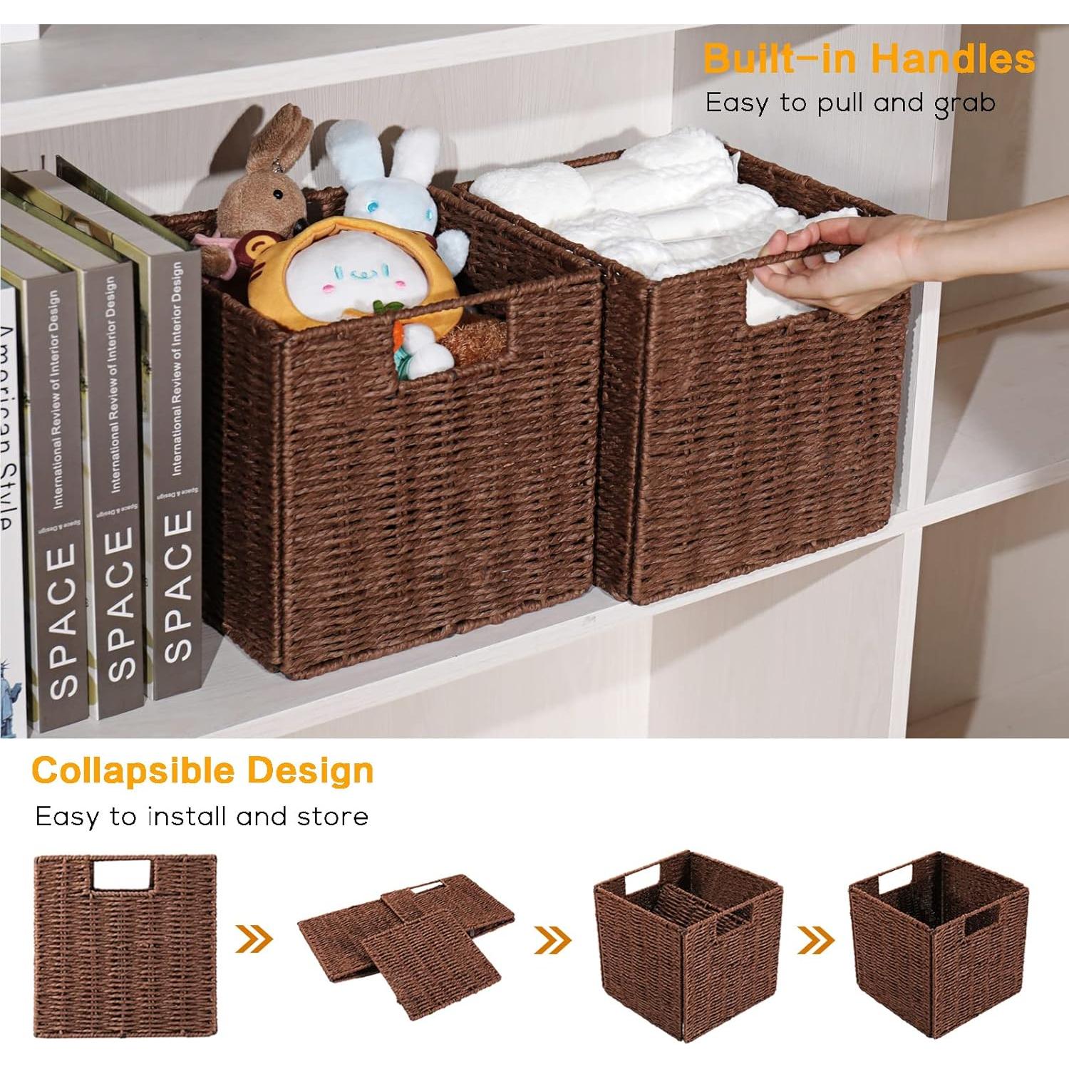 Cesta de Almacenamiento de Mimbre Vagusicc - Juego de 2, 23 cm