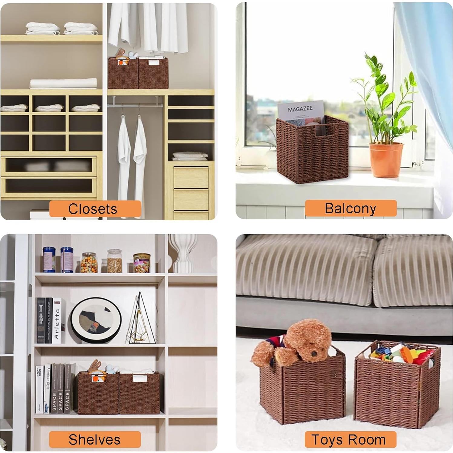 Cesta de Almacenamiento de Mimbre Vagusicc - Juego de 2, 23 cm