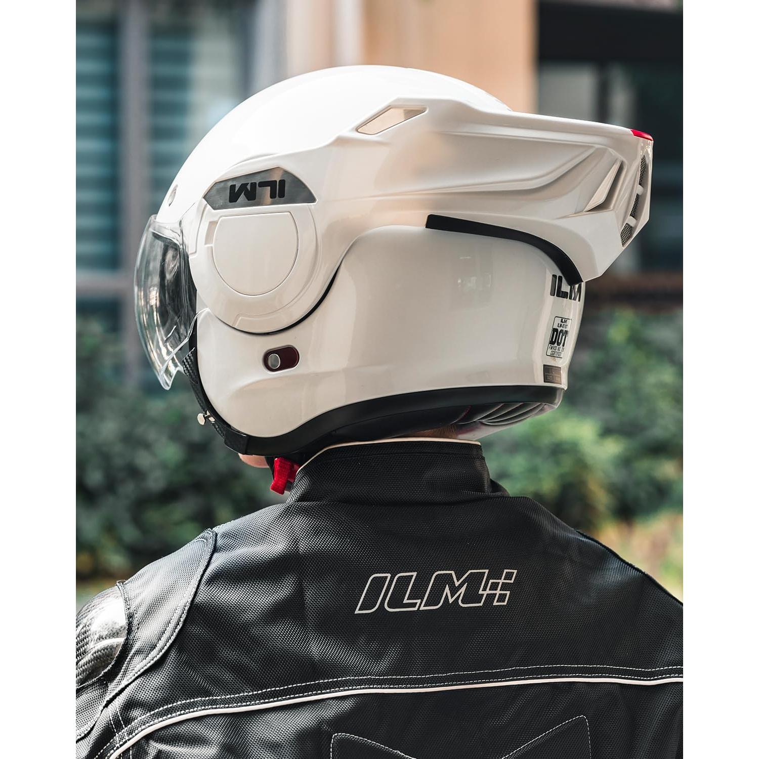 Casco Modular ILM B707 Vintage Blanco Doble Visera