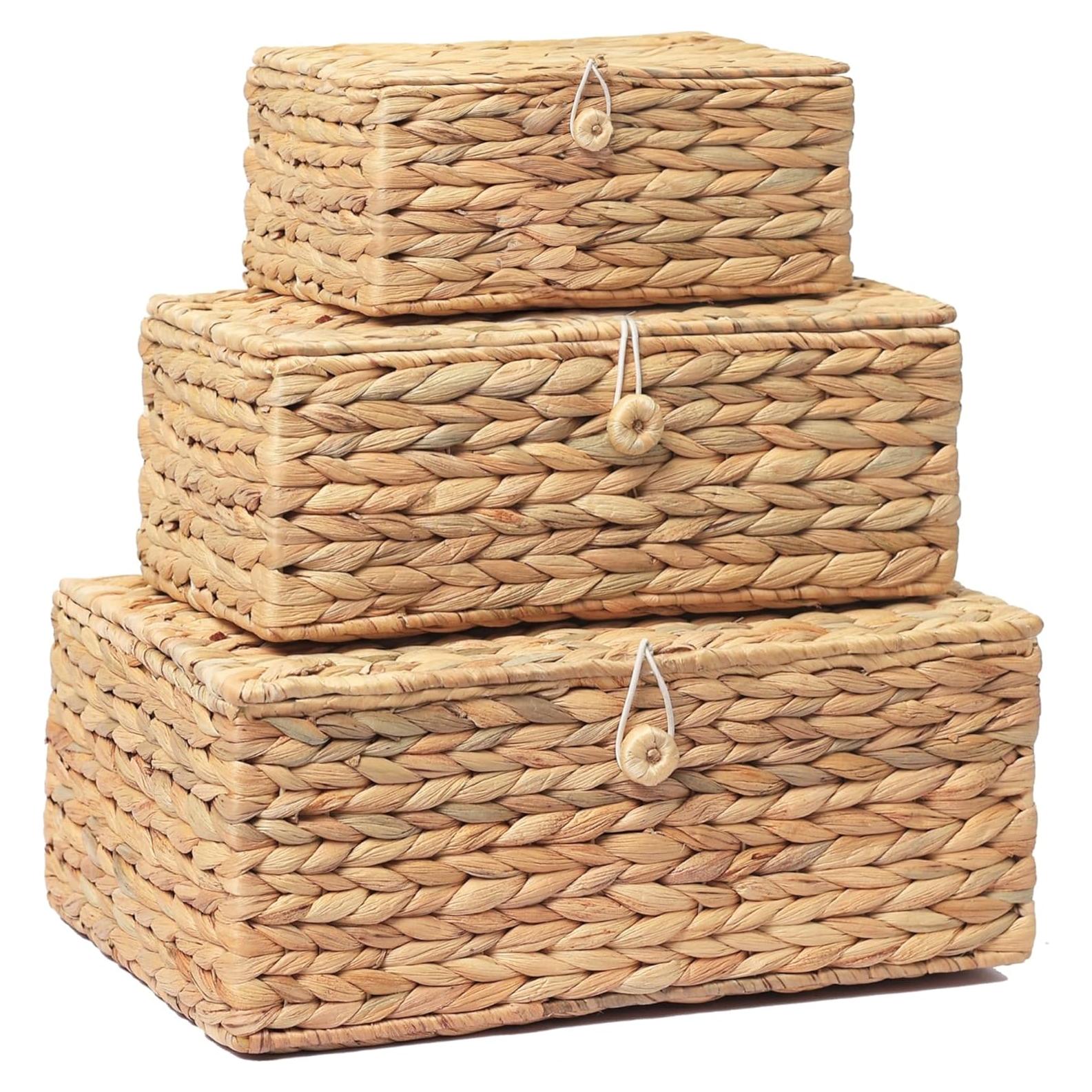 Juego de 3 Cestas de Almacenamiento LUSYDECO de Jacinto de Agua