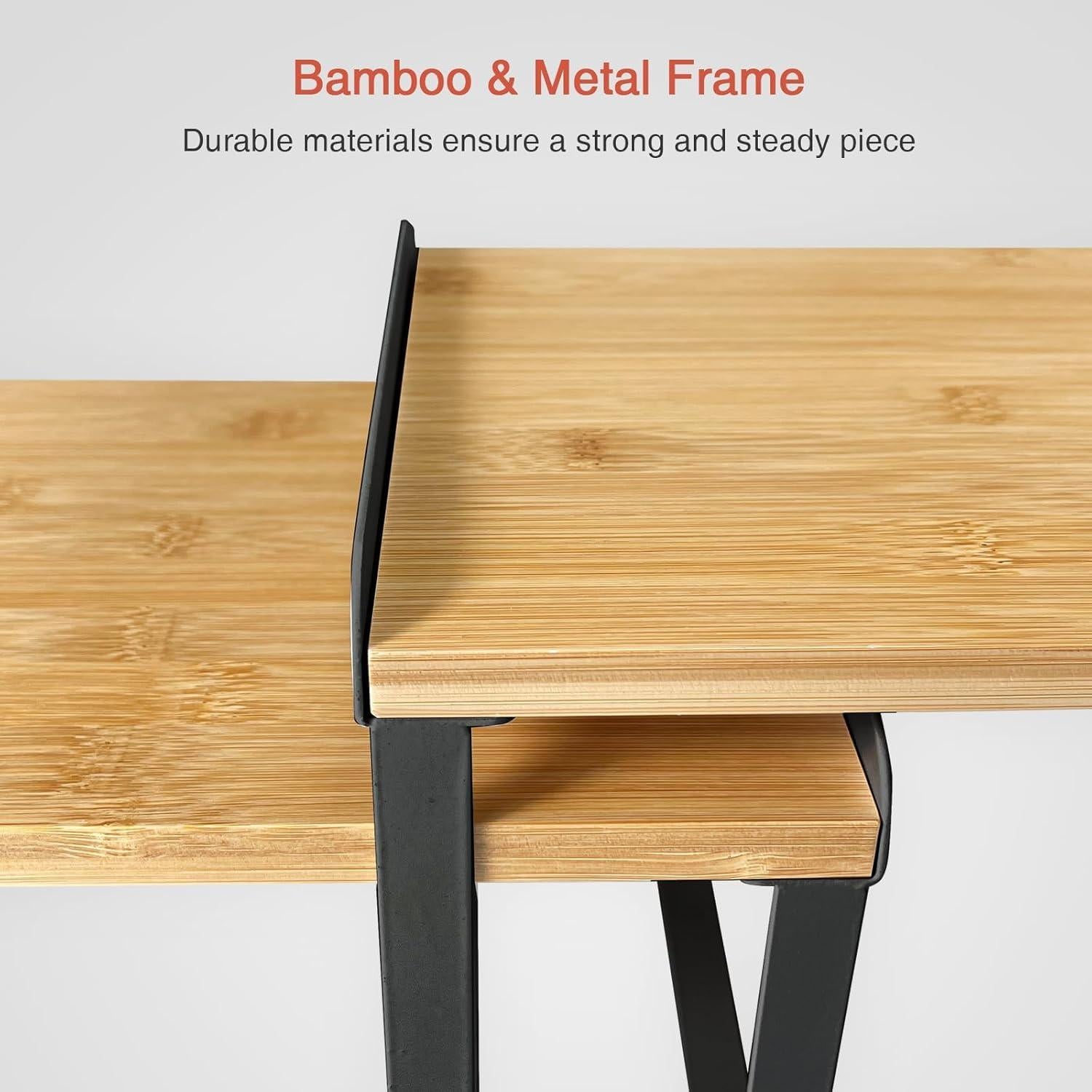 Juego de 4 Estantes Organizadores Goozii para Gabinete - Bambú Negro