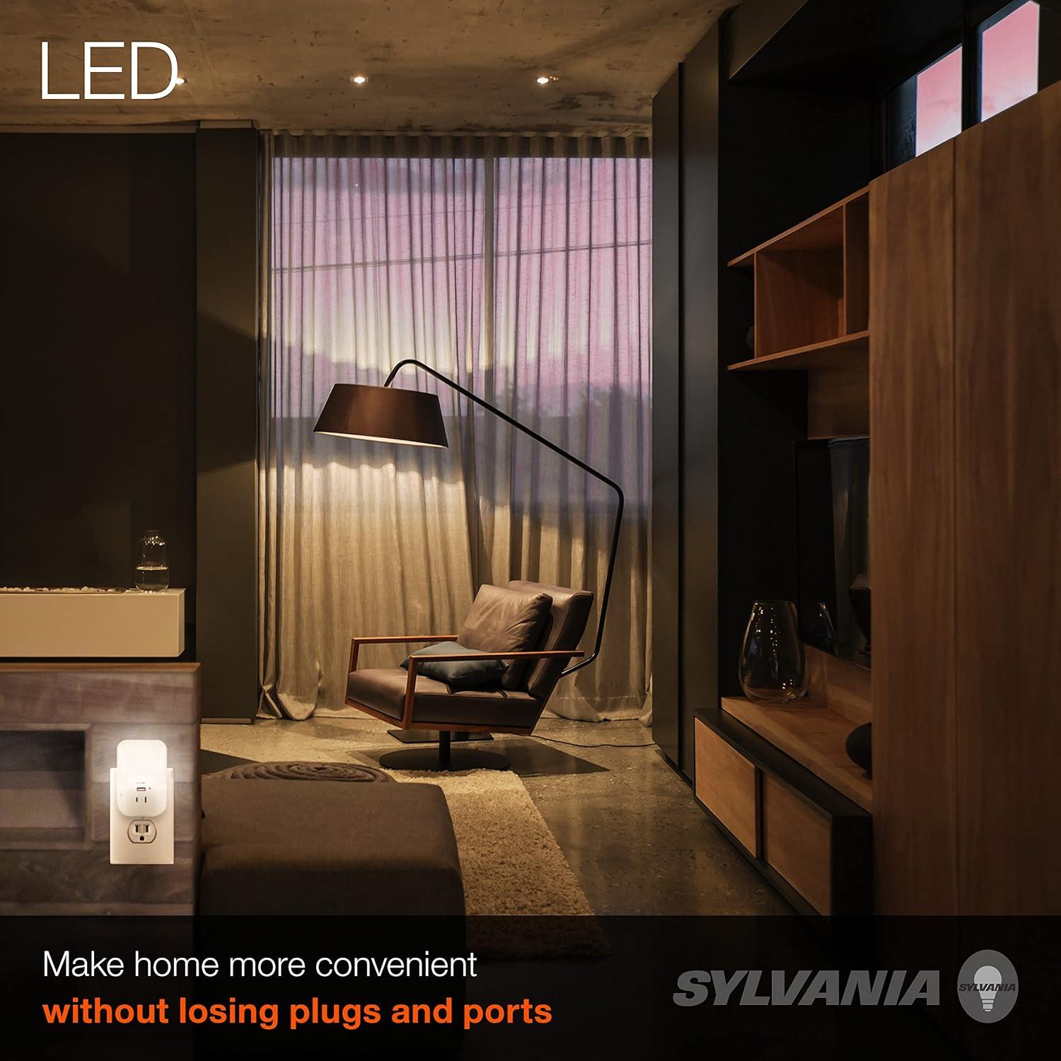 Luz Nocturna LED SYLVANIA con USB y Sensor Crepúsculo 3000K