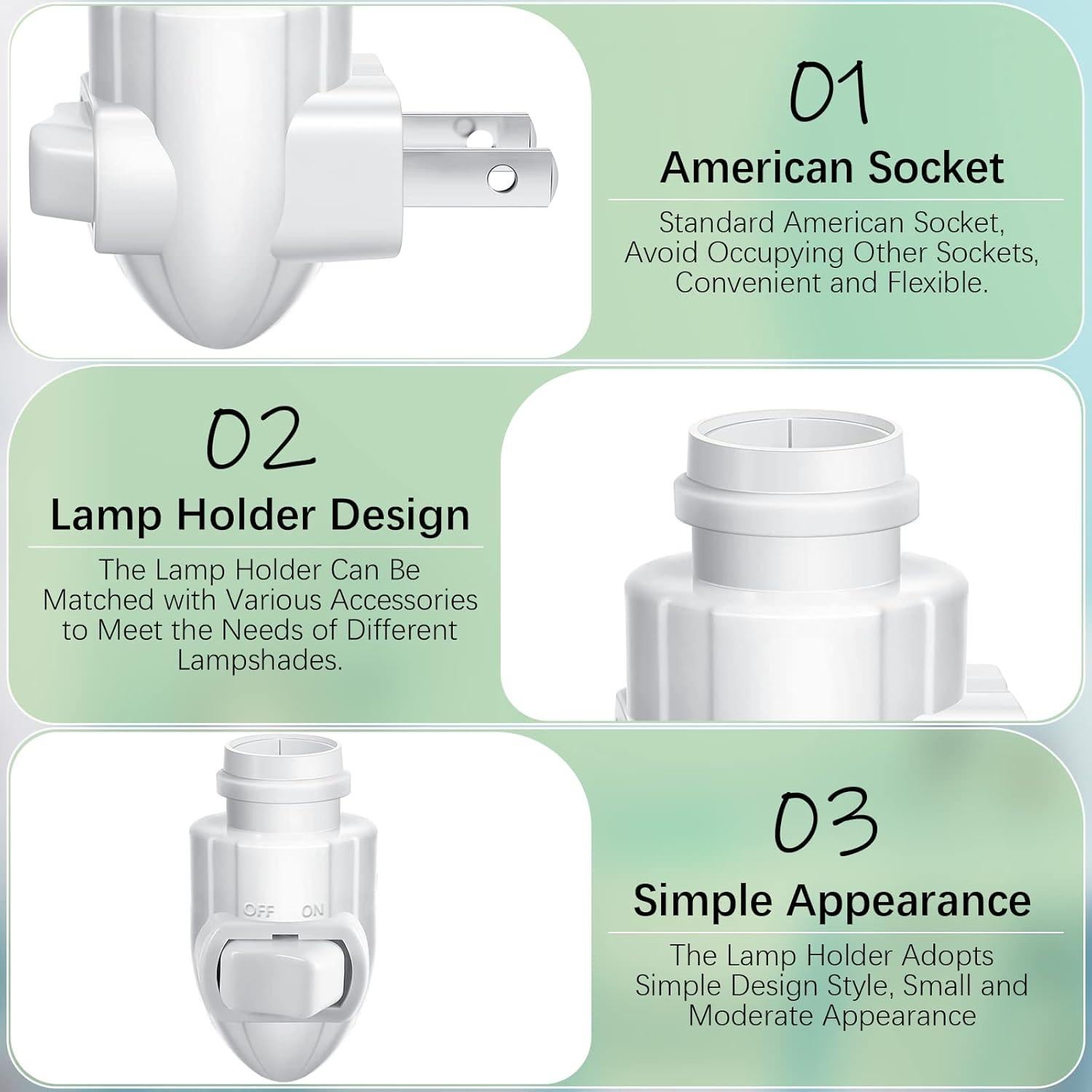 20 Bases de Luz Nocturna Enchufables Tuanse con Clips