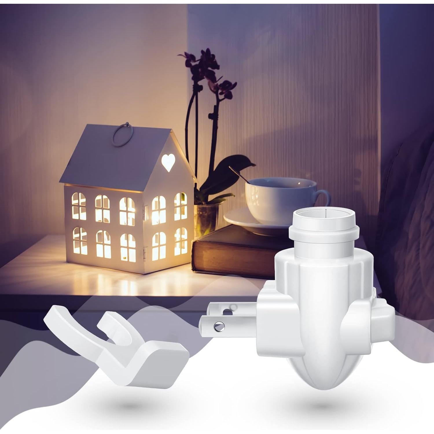 20 Bases de Luz Nocturna Enchufables Tuanse con Clips