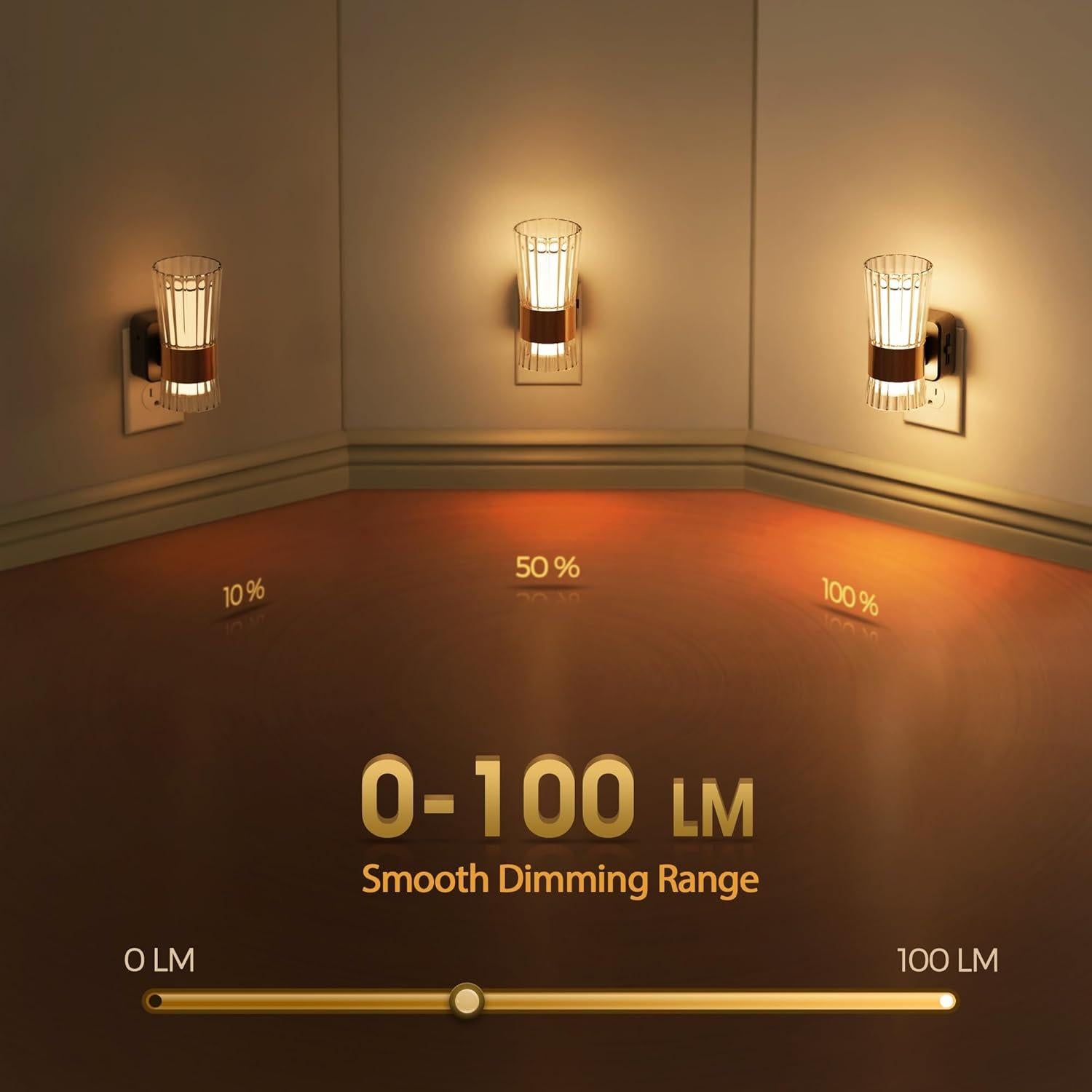 Luz Nocturna LED Briignite con Sensor y Brillo Ajustable 0-100LM