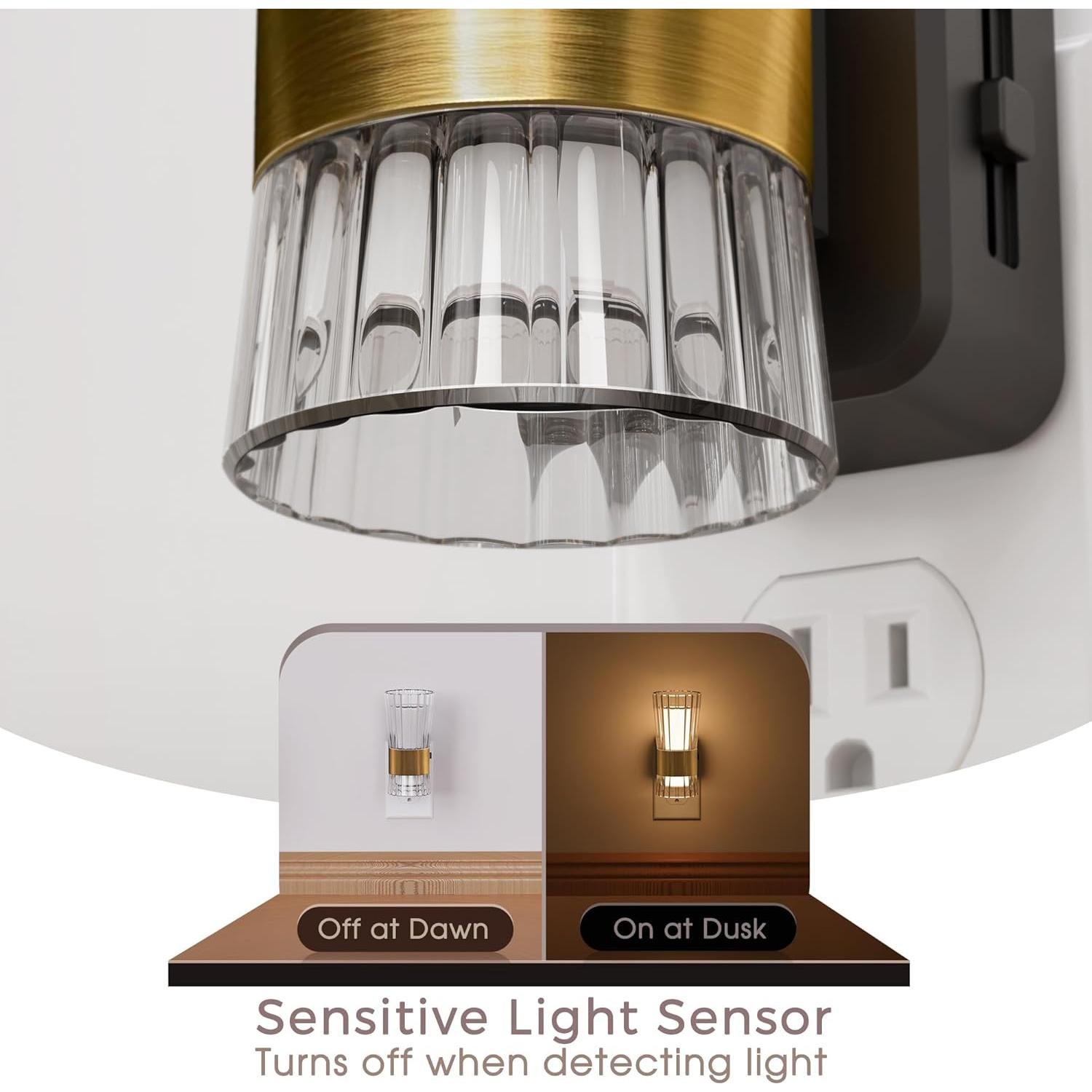 Luz Nocturna LED Briignite con Sensor y Brillo Ajustable 0-100LM