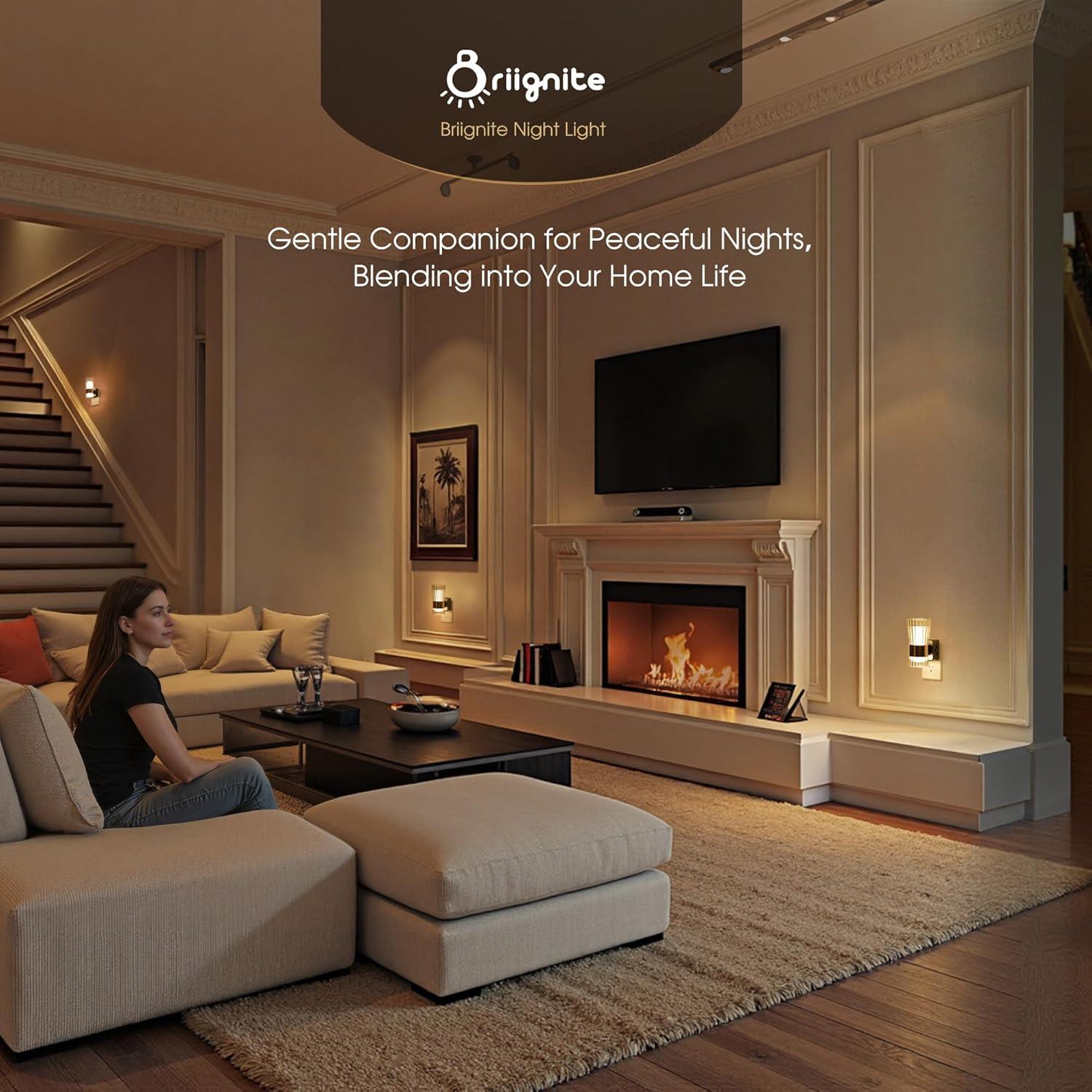 Luz Nocturna LED Briignite con Sensor y Brillo Ajustable 0-100LM