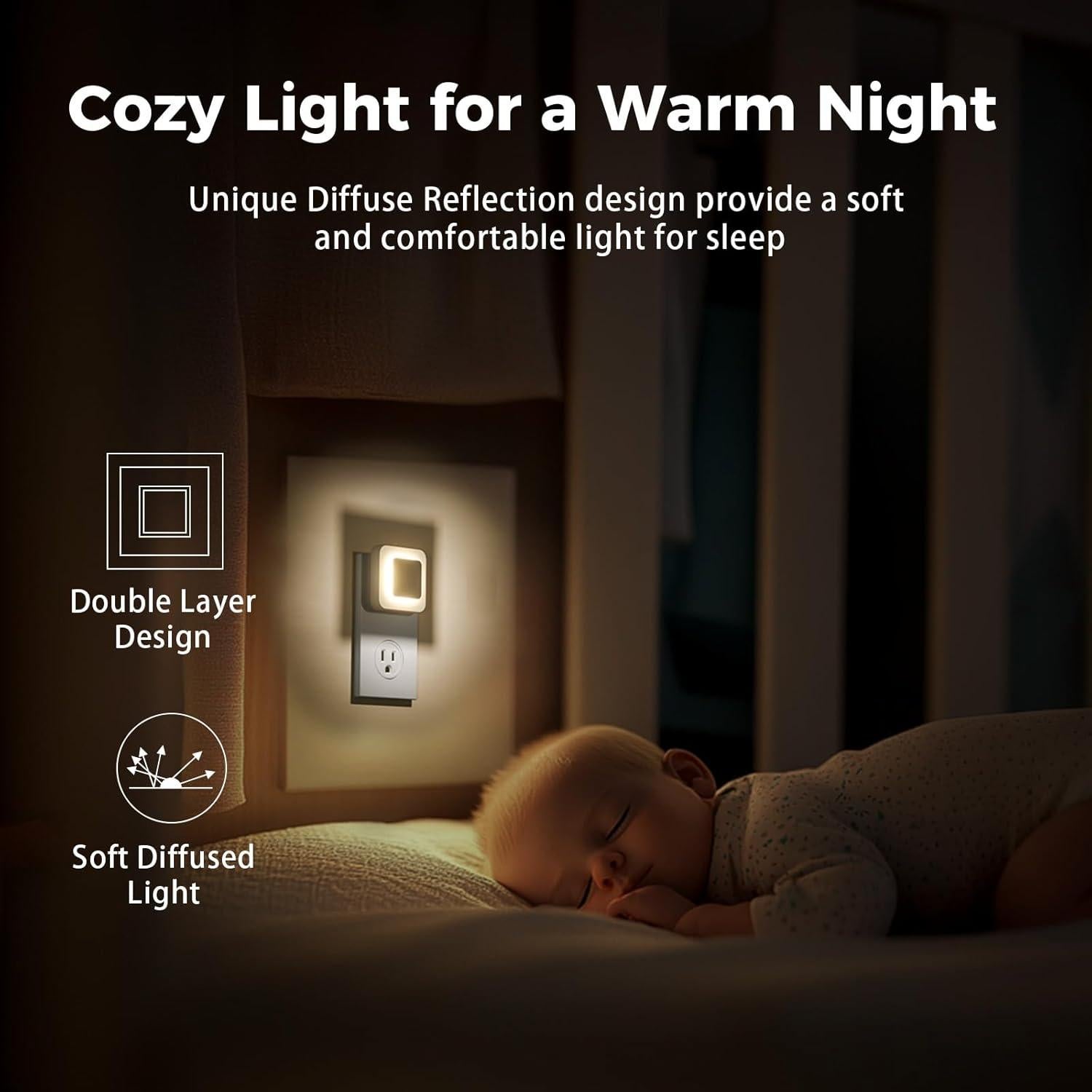 Luz Nocturna LED Midea MYD-0.6F1 con Sensor Crepúsculo 2 Pzs