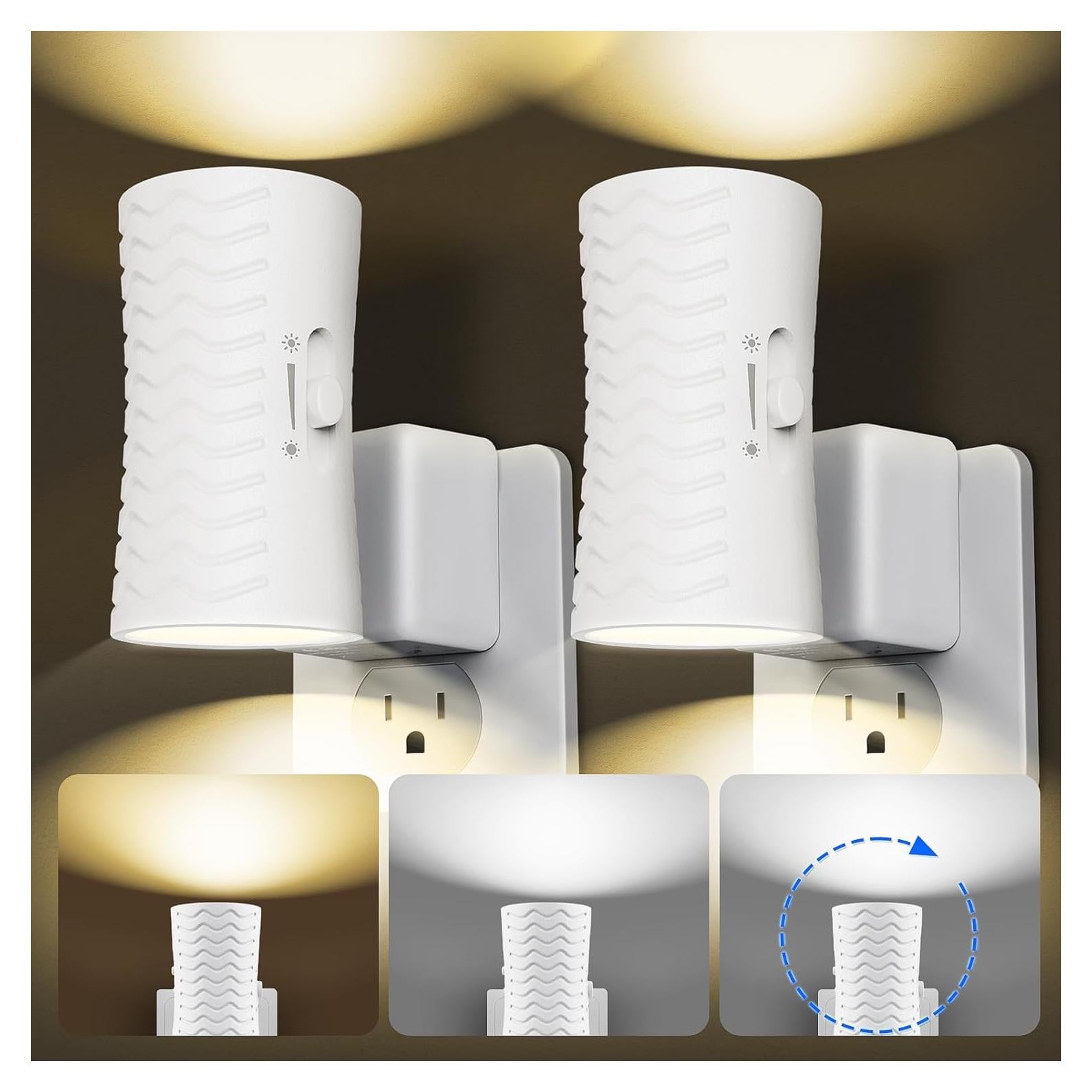 Luz Nocturna LED Enchufable WSKVEZZA 3000K/5000K 360° Rotativa