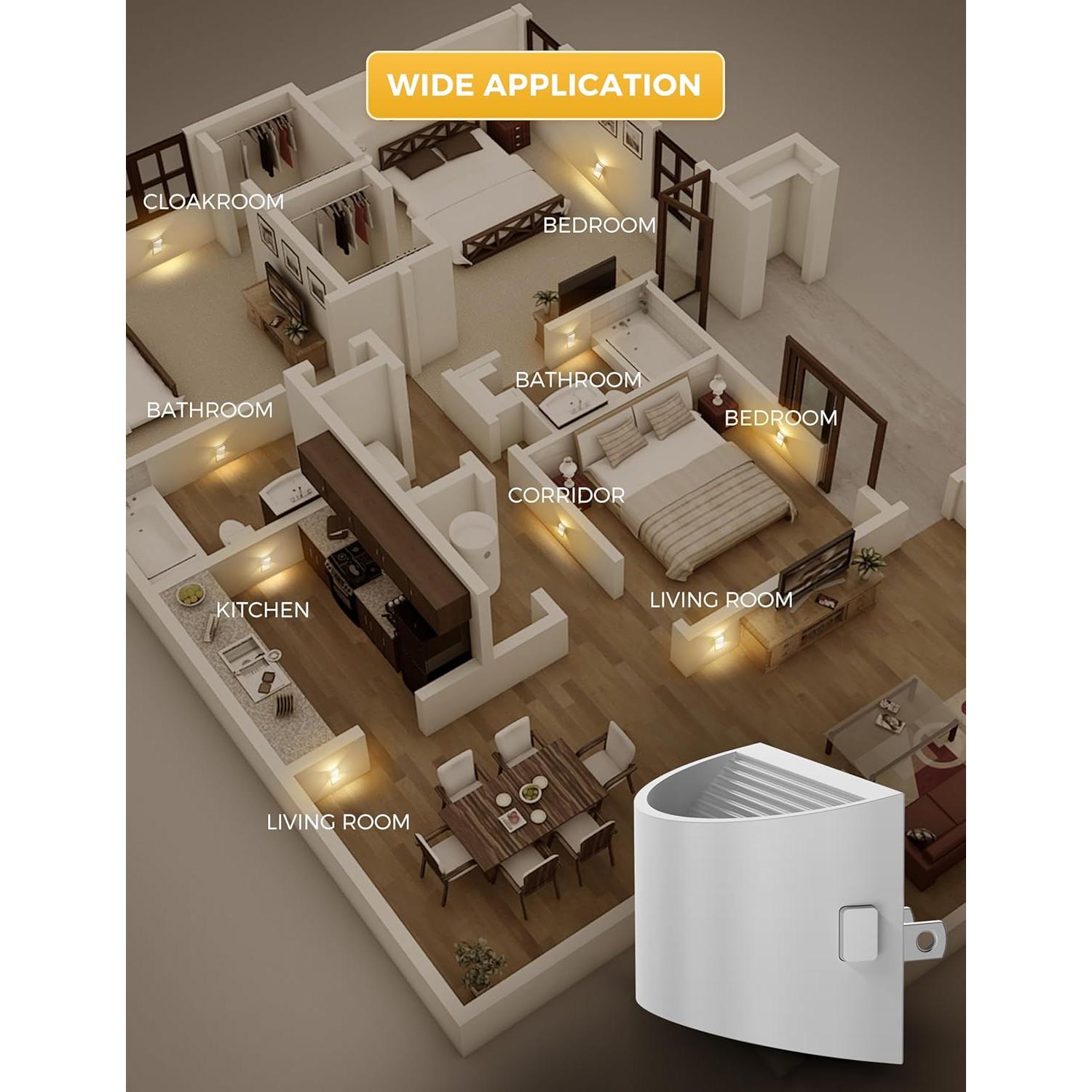 L LOHAS LED Luz Nocturna Regulable 3000K 2 Paquete Blanco Suave