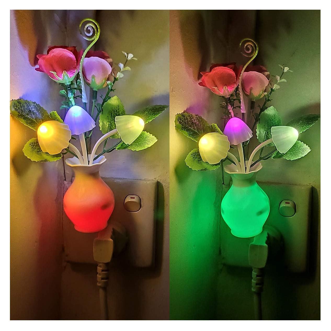 Luz Nocturna LED AUSAYE 2 Pack Rosa con Sensor Automático