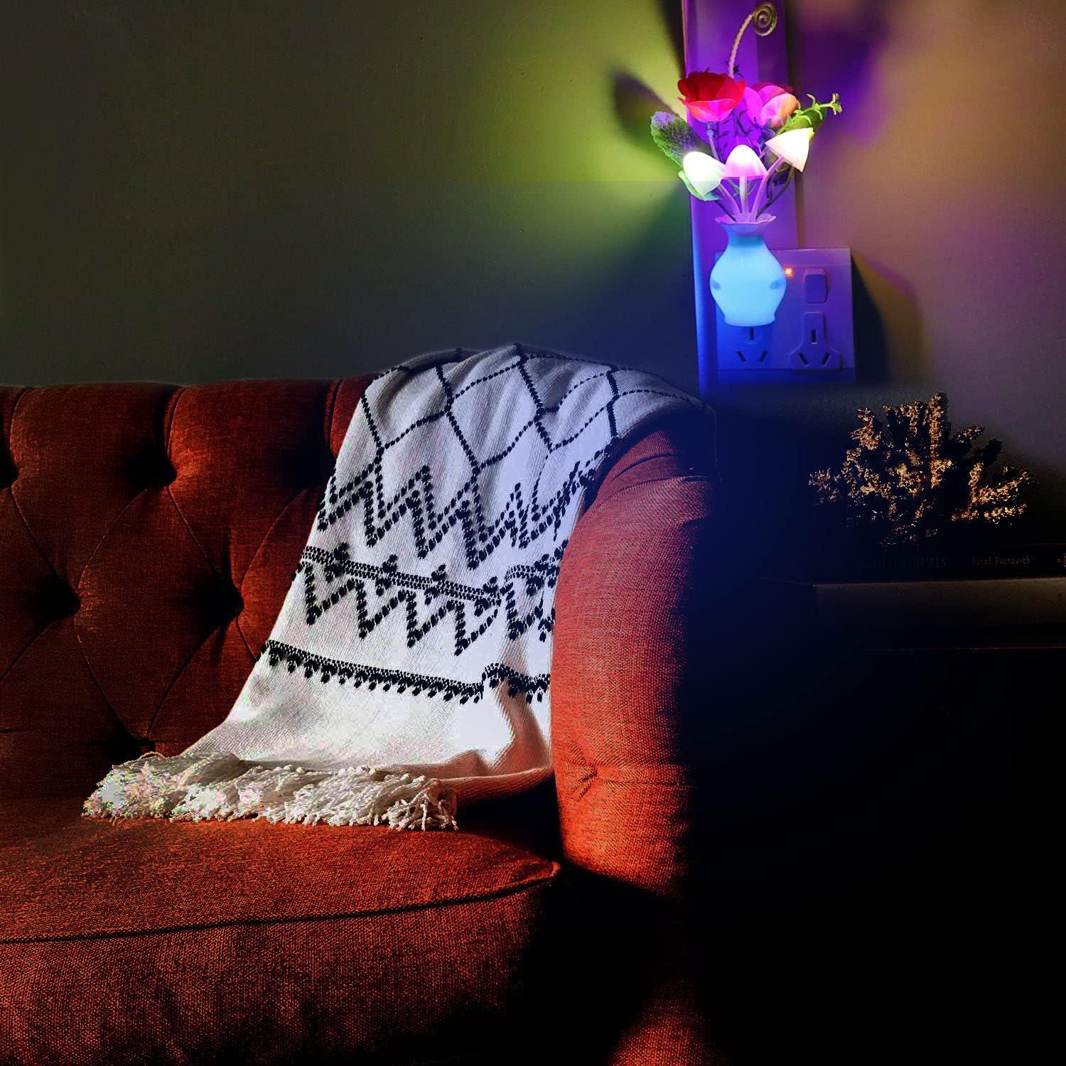 Luz Nocturna LED AUSAYE 2 Pack Rosa con Sensor Automático