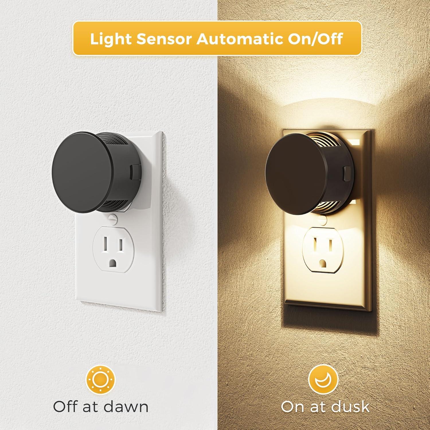 L LOHAS LED Luz Nocturna Enchufable 2-Pack 3000K Regulable