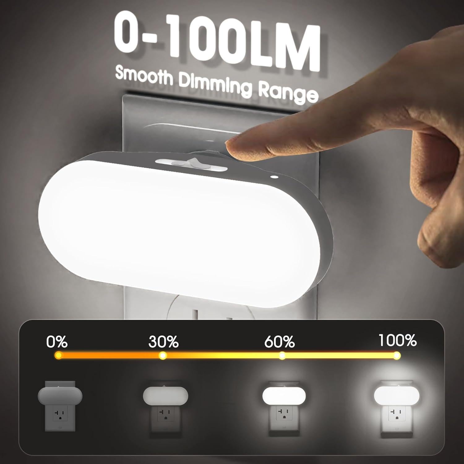 Luz Nocturna Enchufable Briignite 1W Regulable 2Pack Blanca