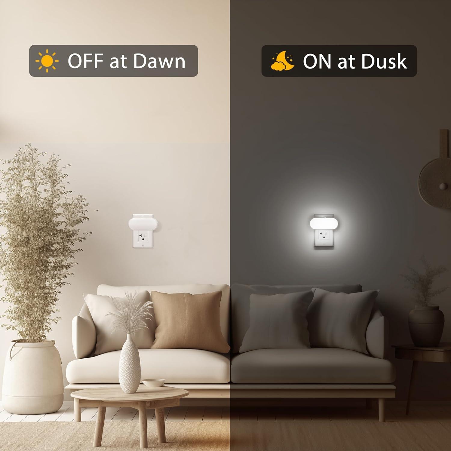 Luz Nocturna Enchufable Briignite 1W Regulable 2Pack Blanca