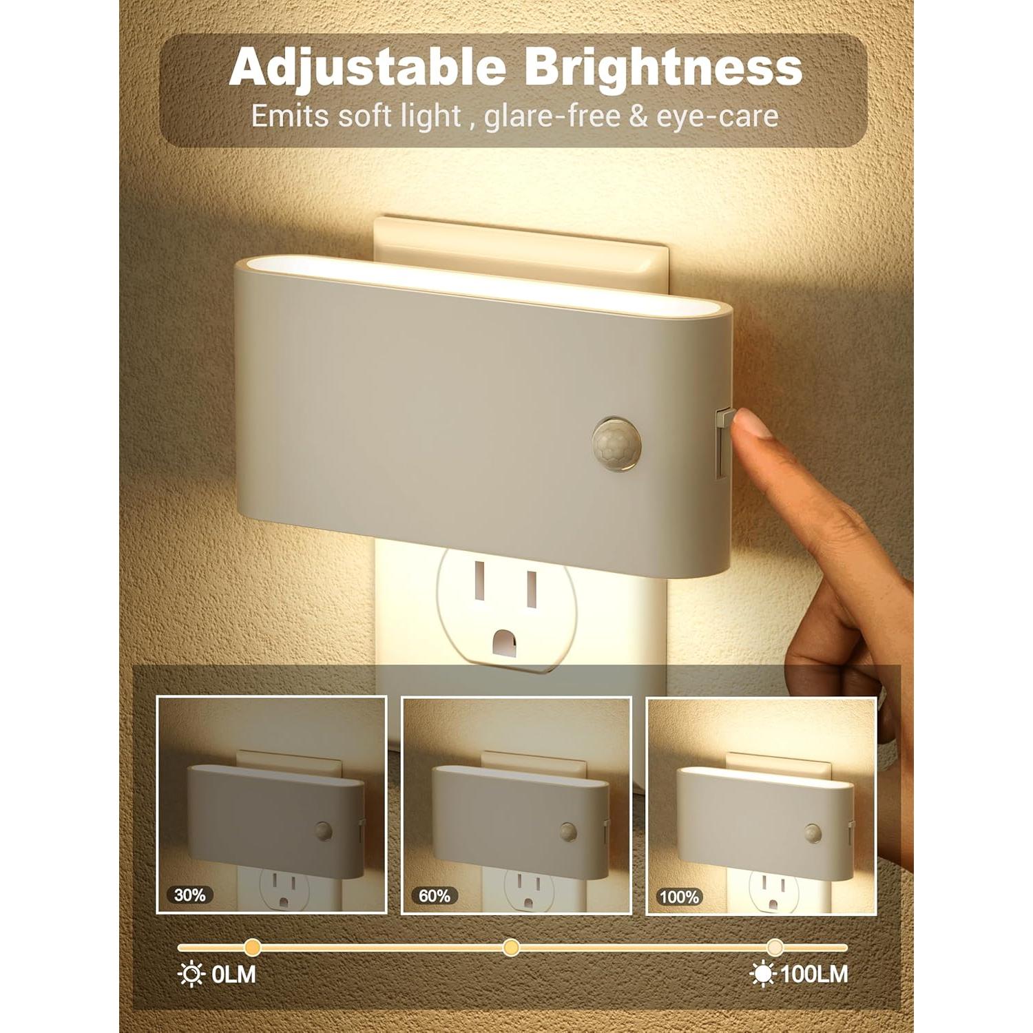 Luz Nocturna LED JandCase con Sensor de Movimiento 2 Pzs 3000K