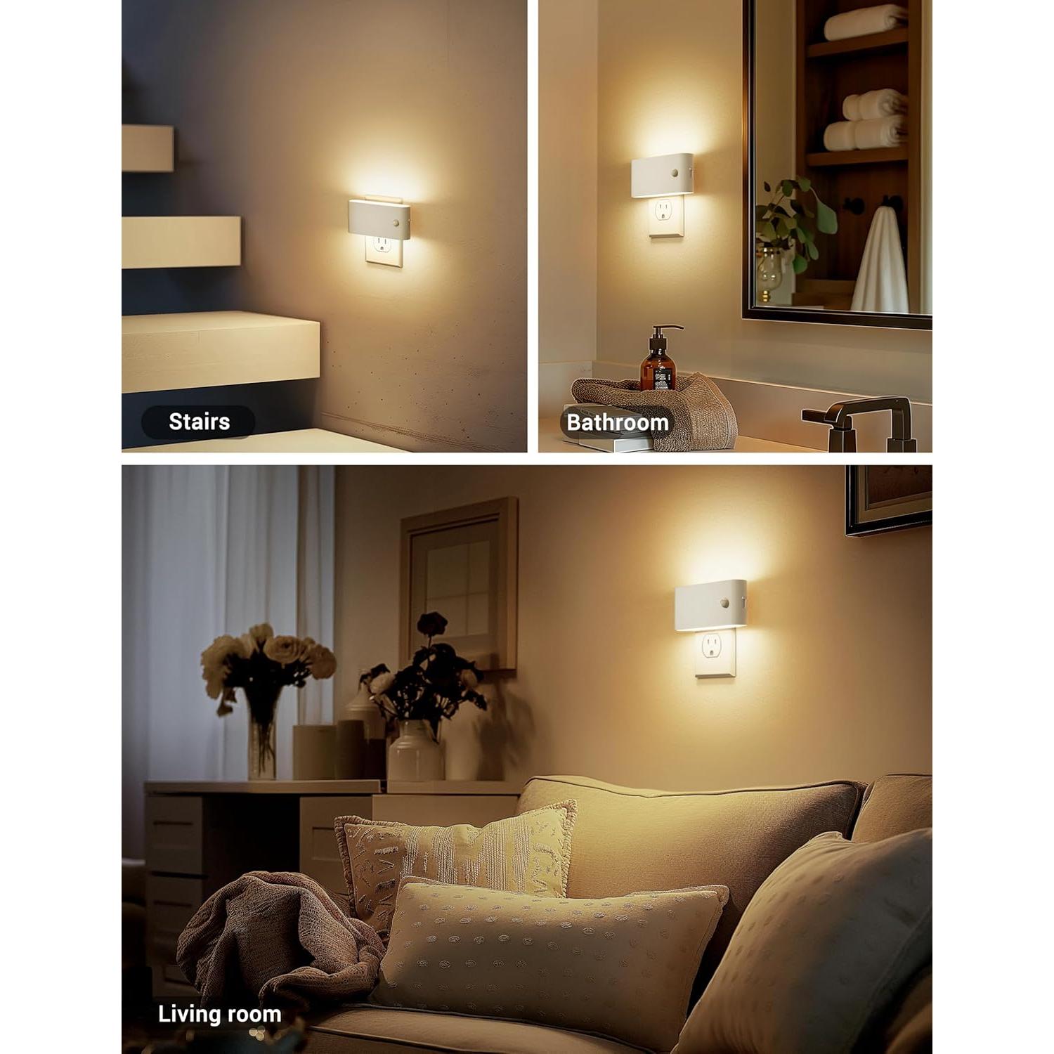 Luz Nocturna LED JandCase con Sensor de Movimiento 2 Pzs 3000K