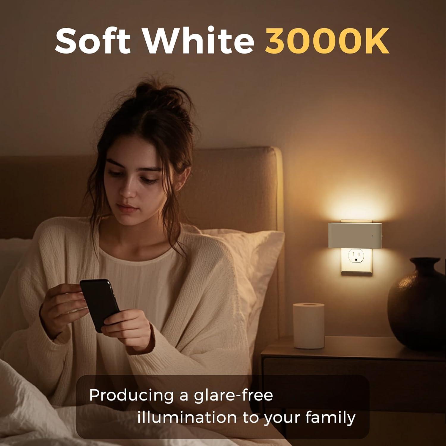 Luz Nocturna LED Regulable L LOHAS, 2 Paquete 100 Lúmenes