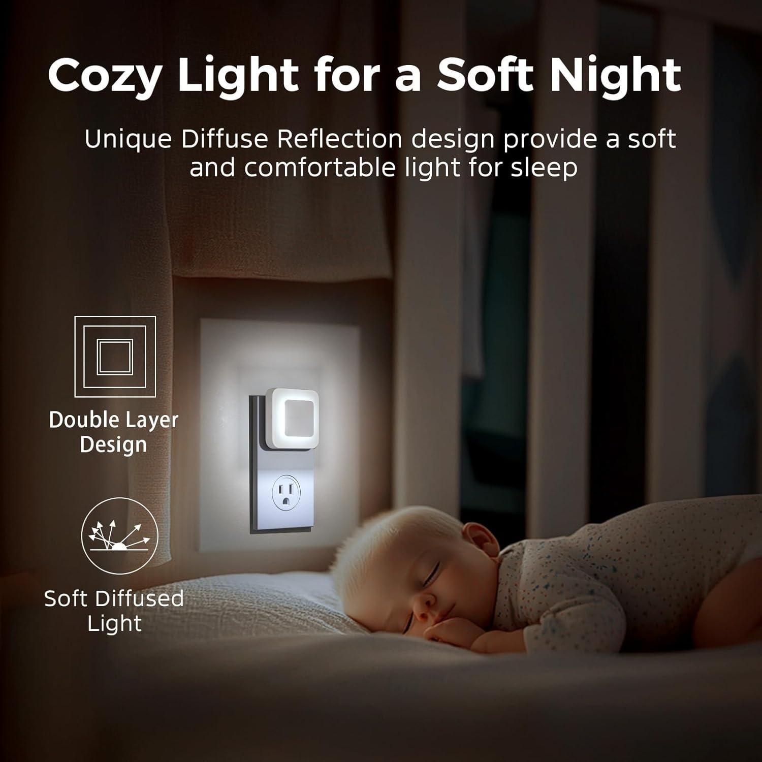 Luz Nocturna LED Midea 5000K con Sensor Crepúsculo 2 Pzs