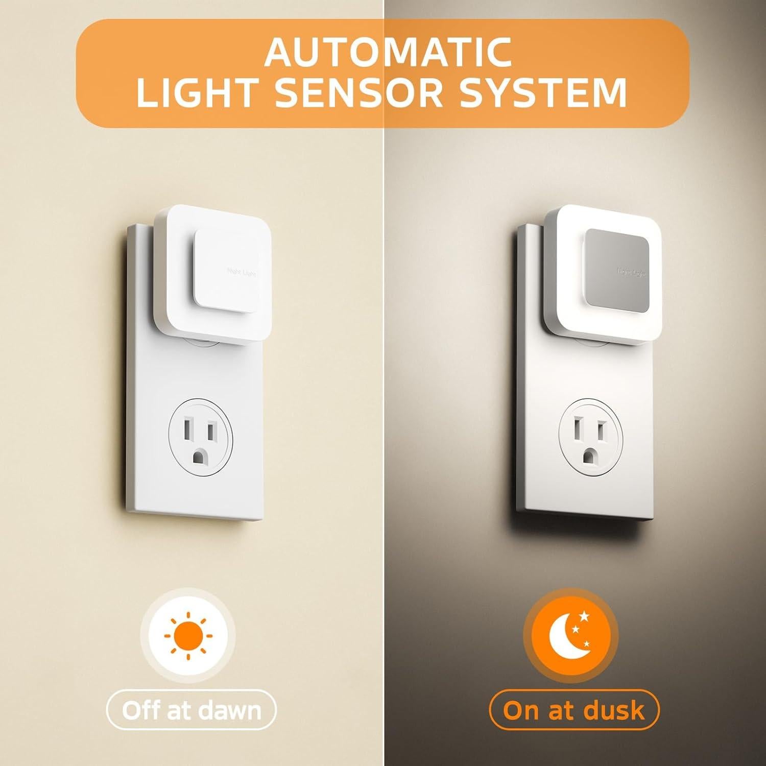 Luz Nocturna LED Midea 5000K con Sensor Crepúsculo 2 Pzs