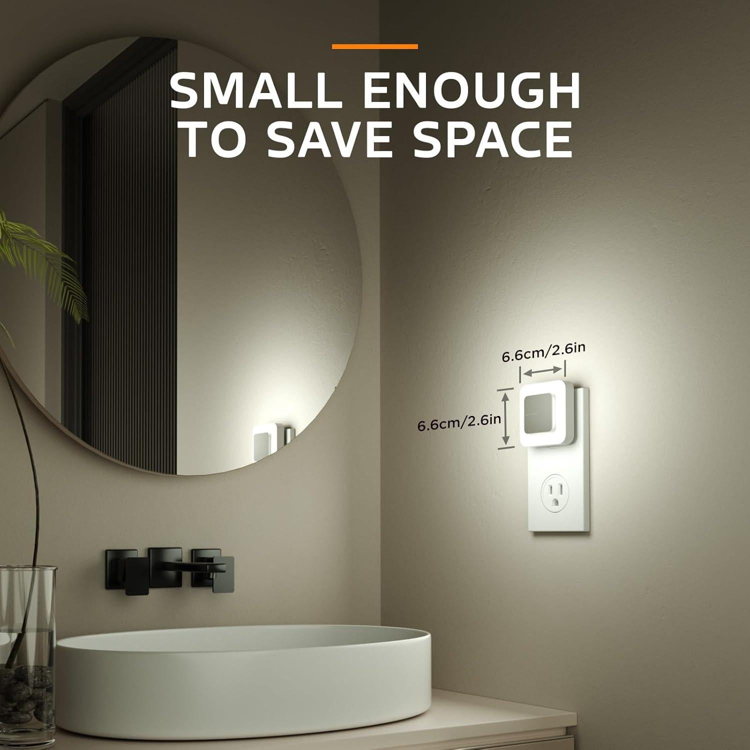 Luz Nocturna LED Midea 5000K con Sensor Crepúsculo 2 Pzs